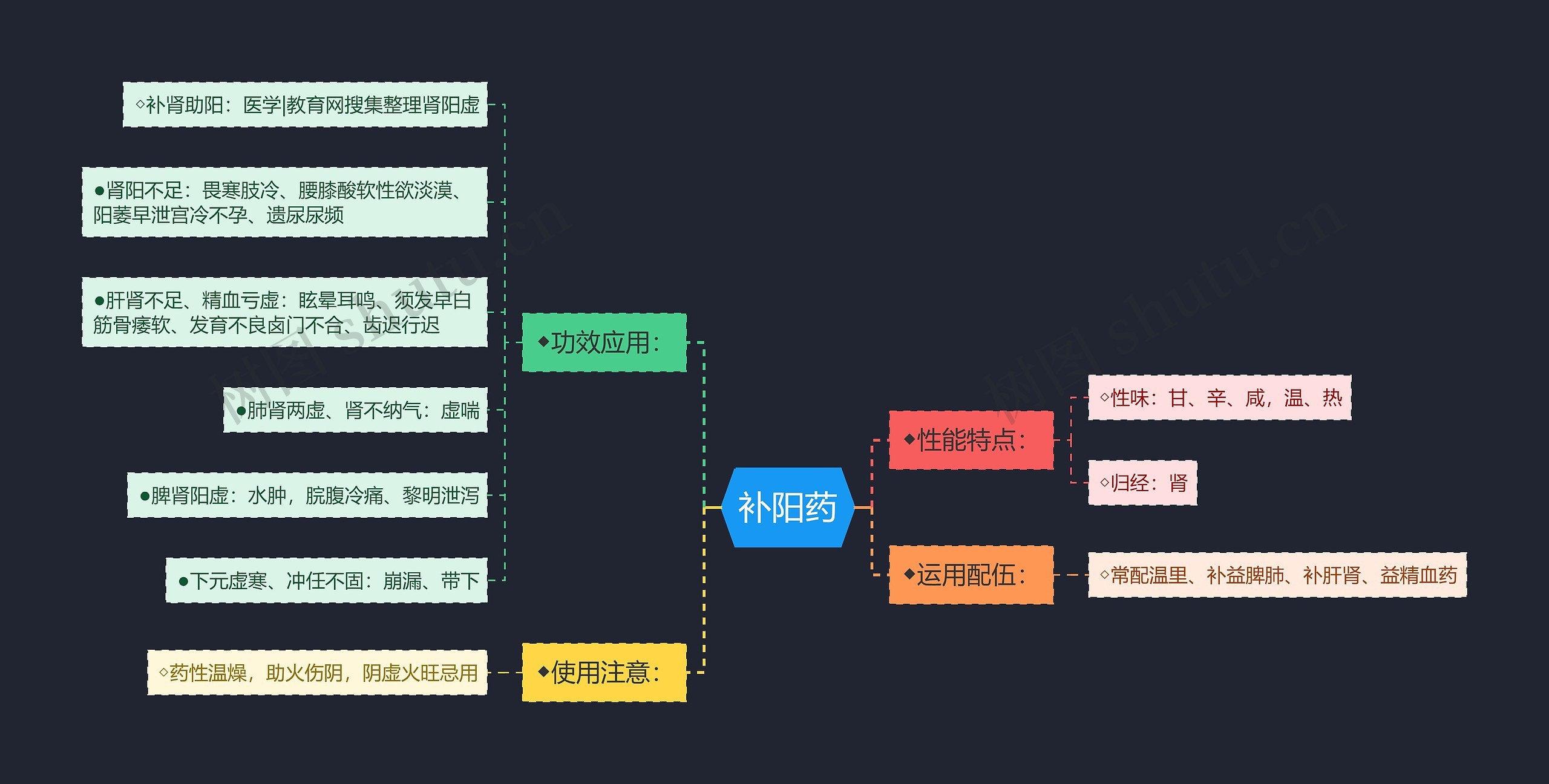 补阳药思维导图