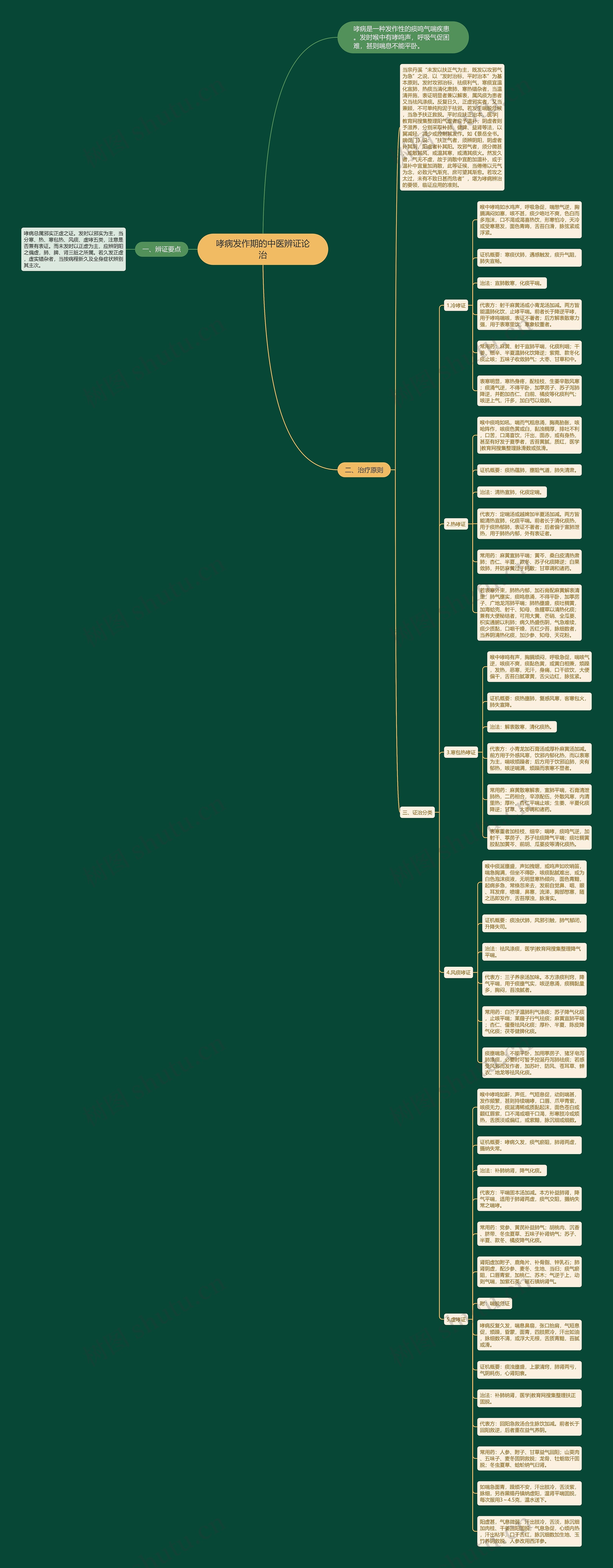哮病发作期的中医辨证论治思维导图