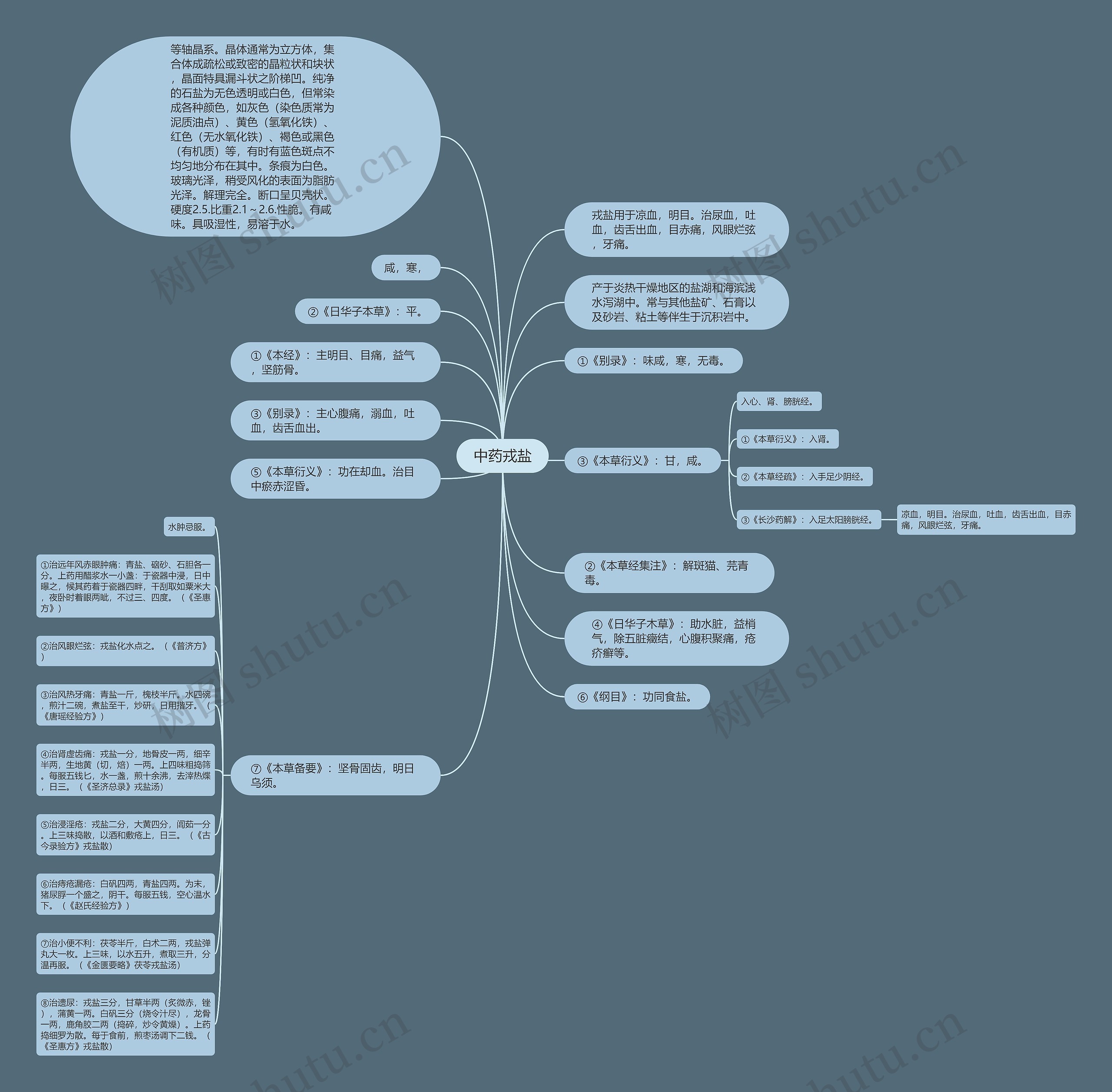 中药戎盐思维导图