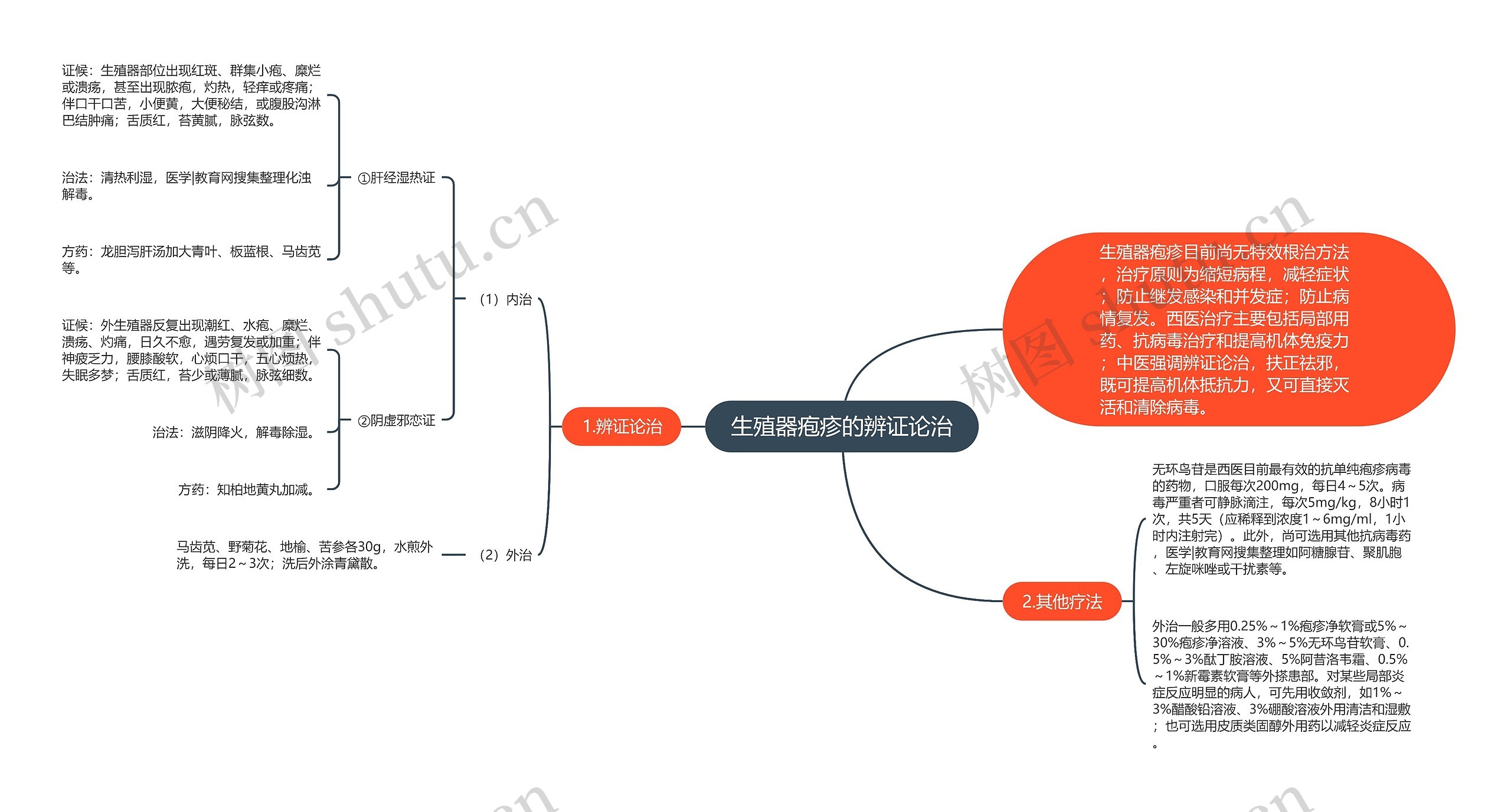 生殖器疱疹的辨证论治思维导图