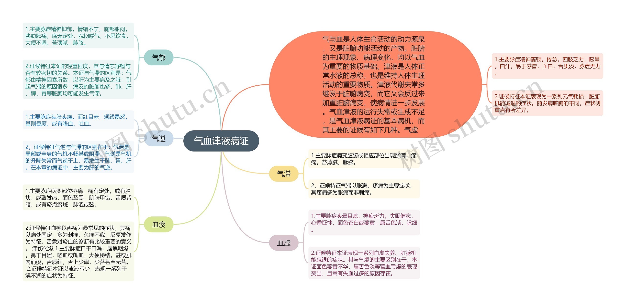 气血津液病证思维导图