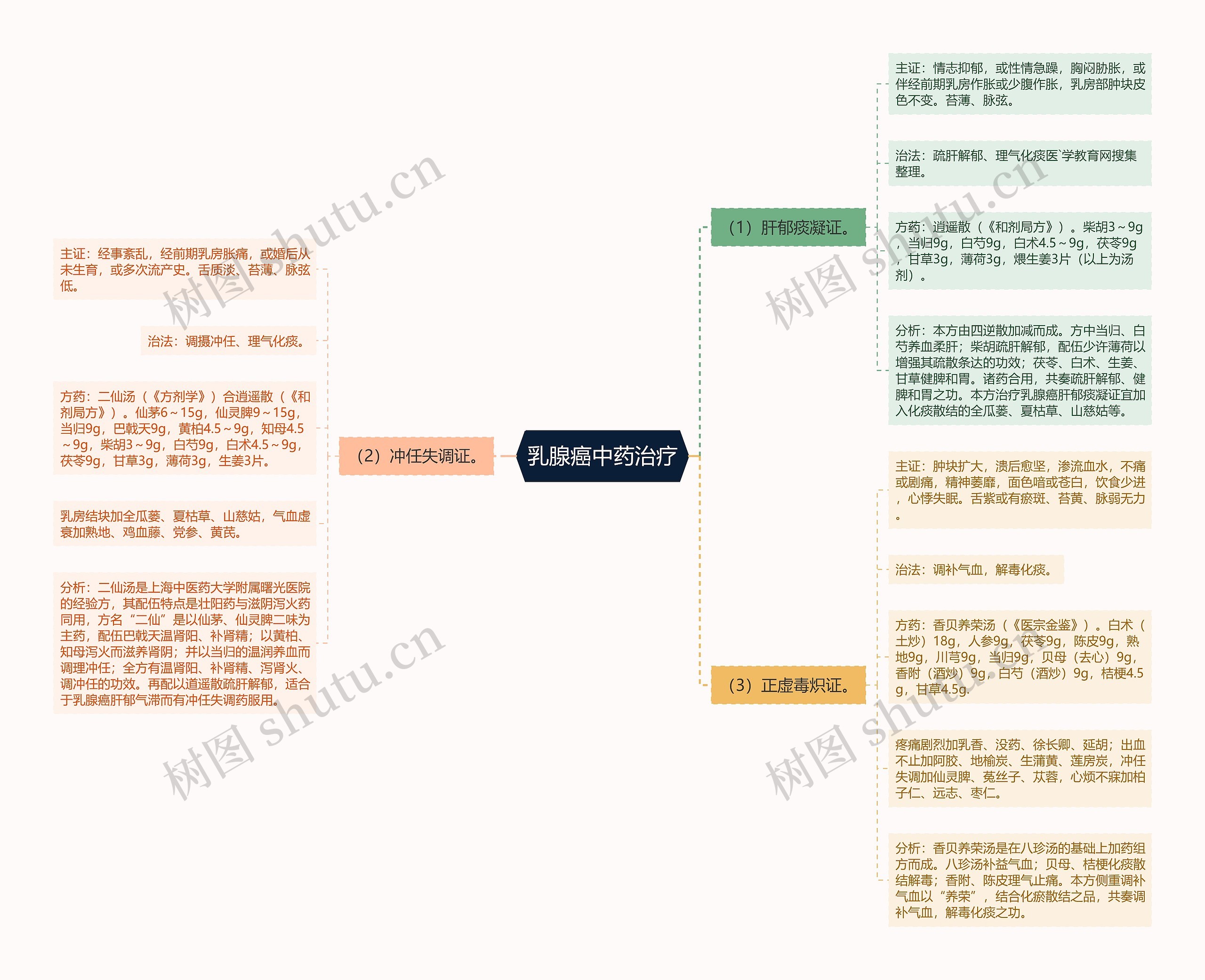 乳腺癌中药治疗思维导图