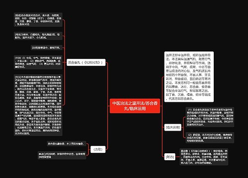 中医治法之温开法/苏合香丸/临床运用