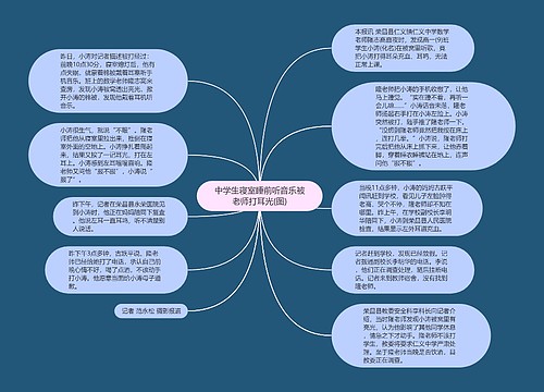 中学生寝室睡前听音乐被老师打耳光(图)