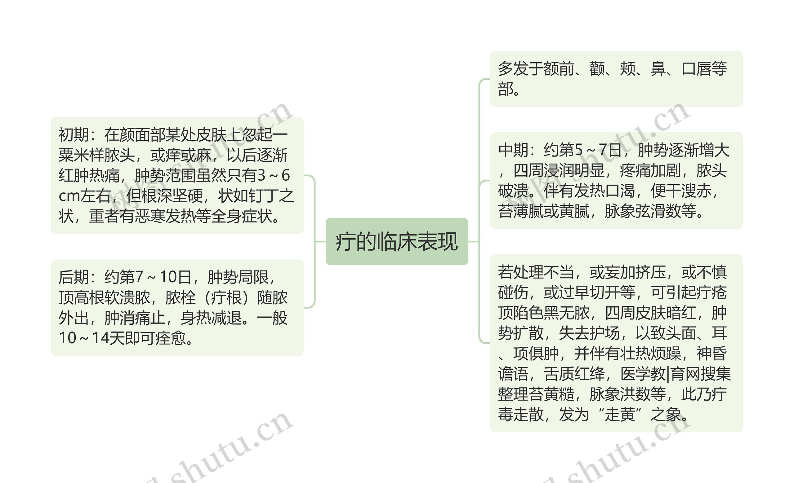 疔的临床表现思维导图