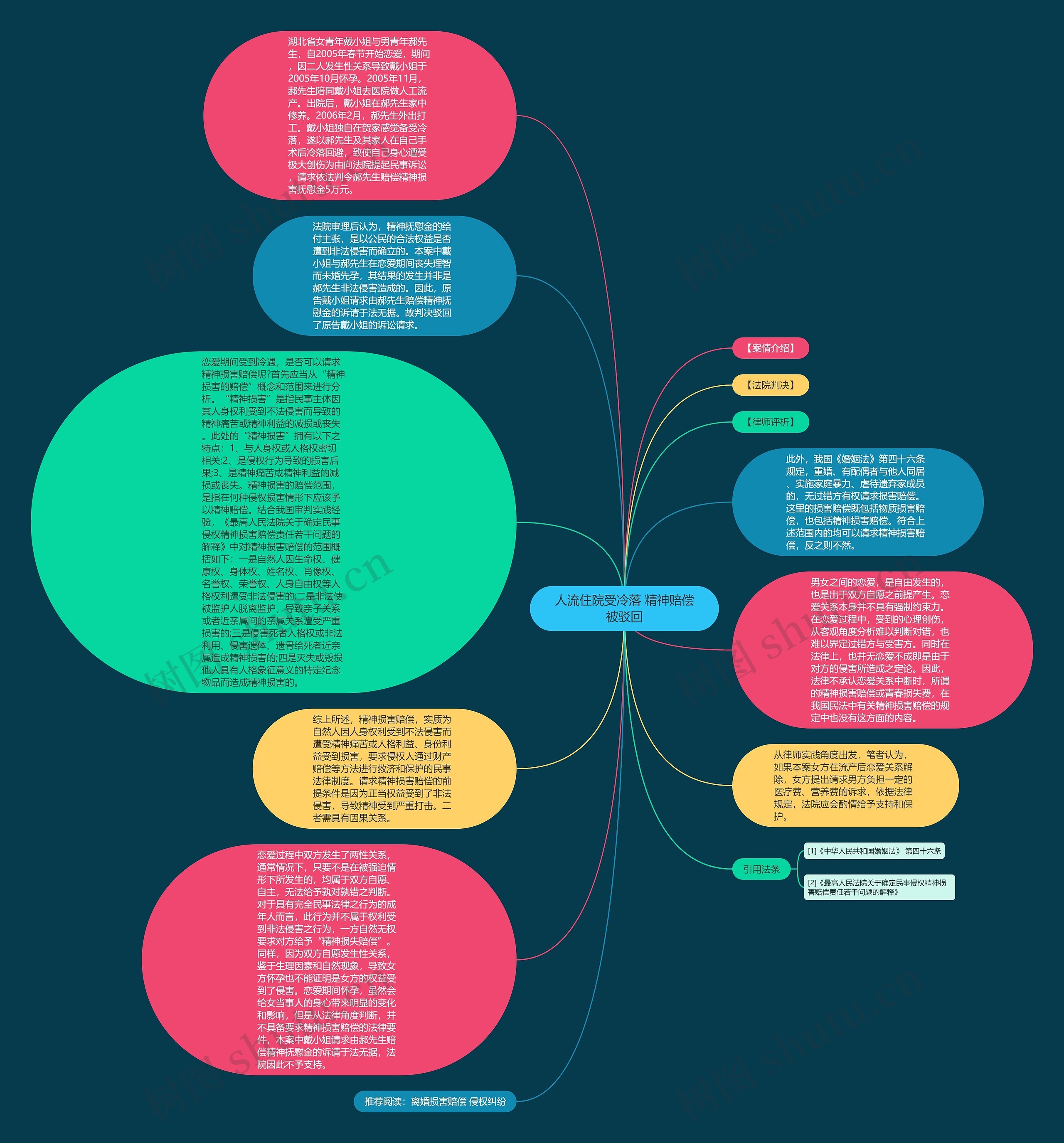 人流住院受冷落 精神赔偿被驳回思维导图