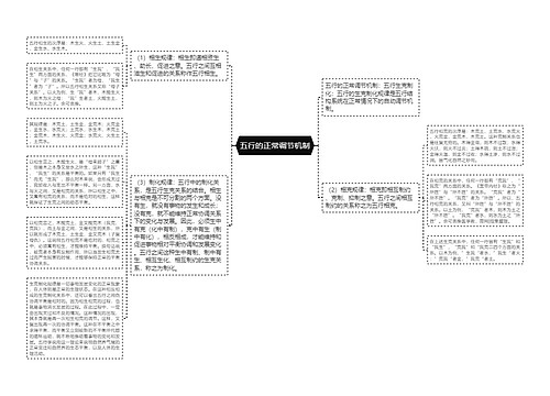 五行的正常调节机制