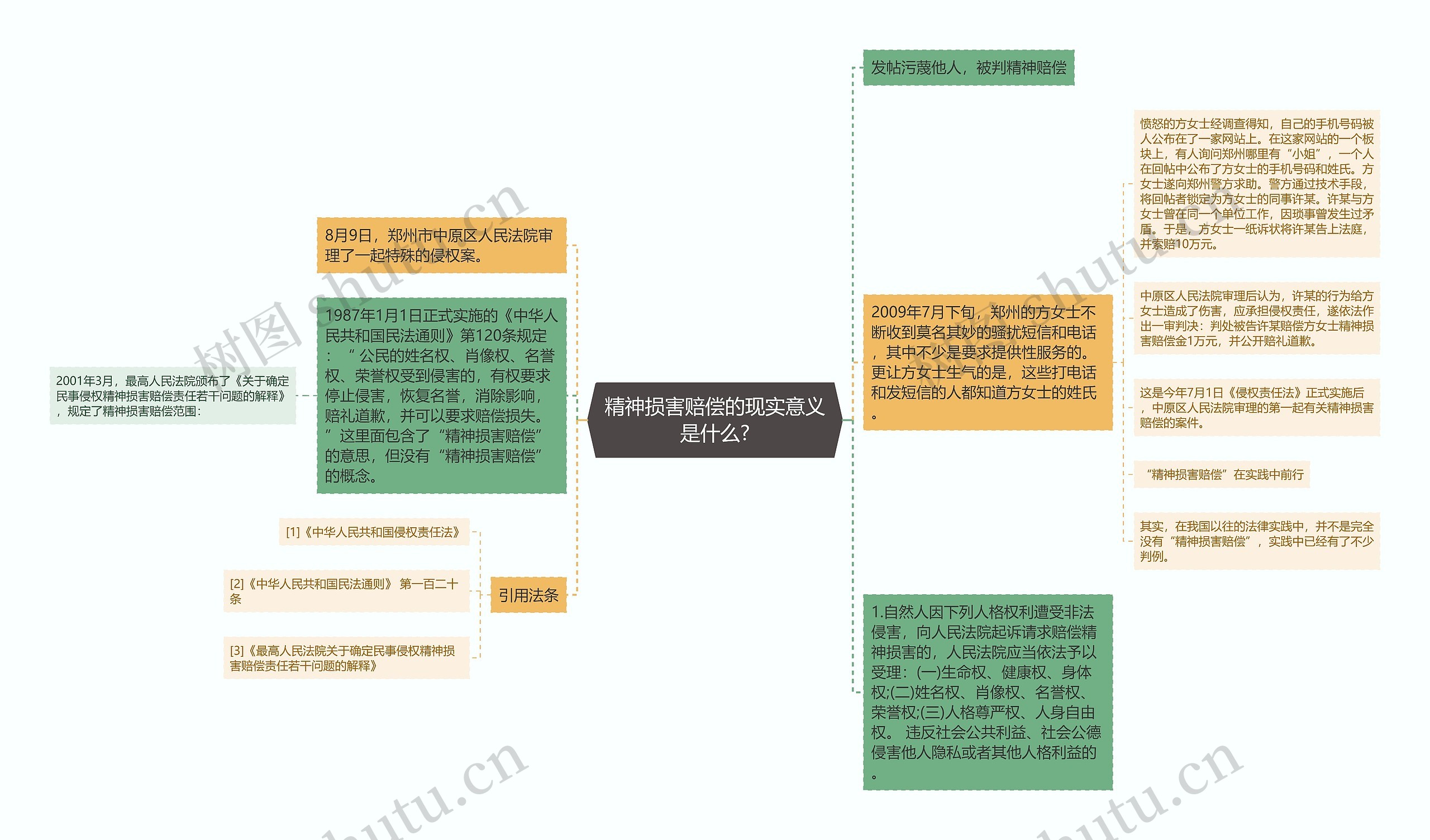 精神损害赔偿的现实意义是什么?思维导图