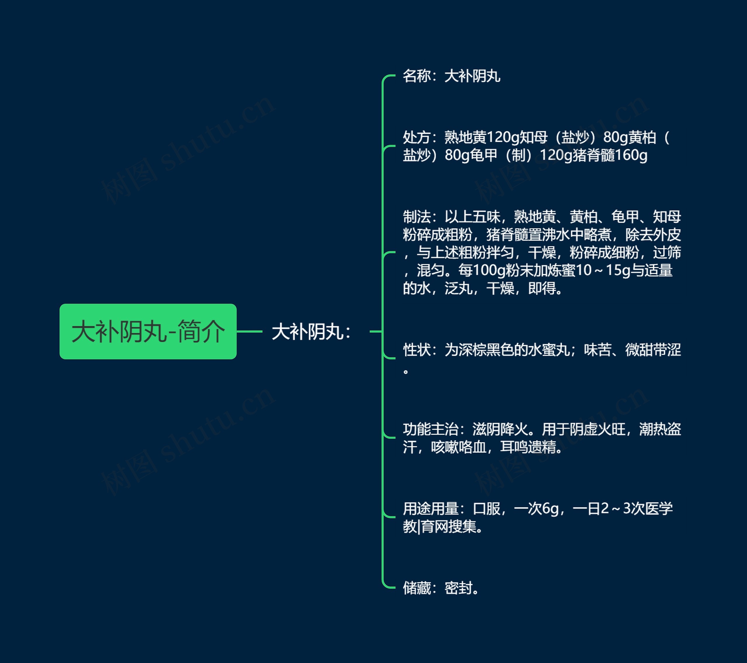 大补阴丸-简介思维导图