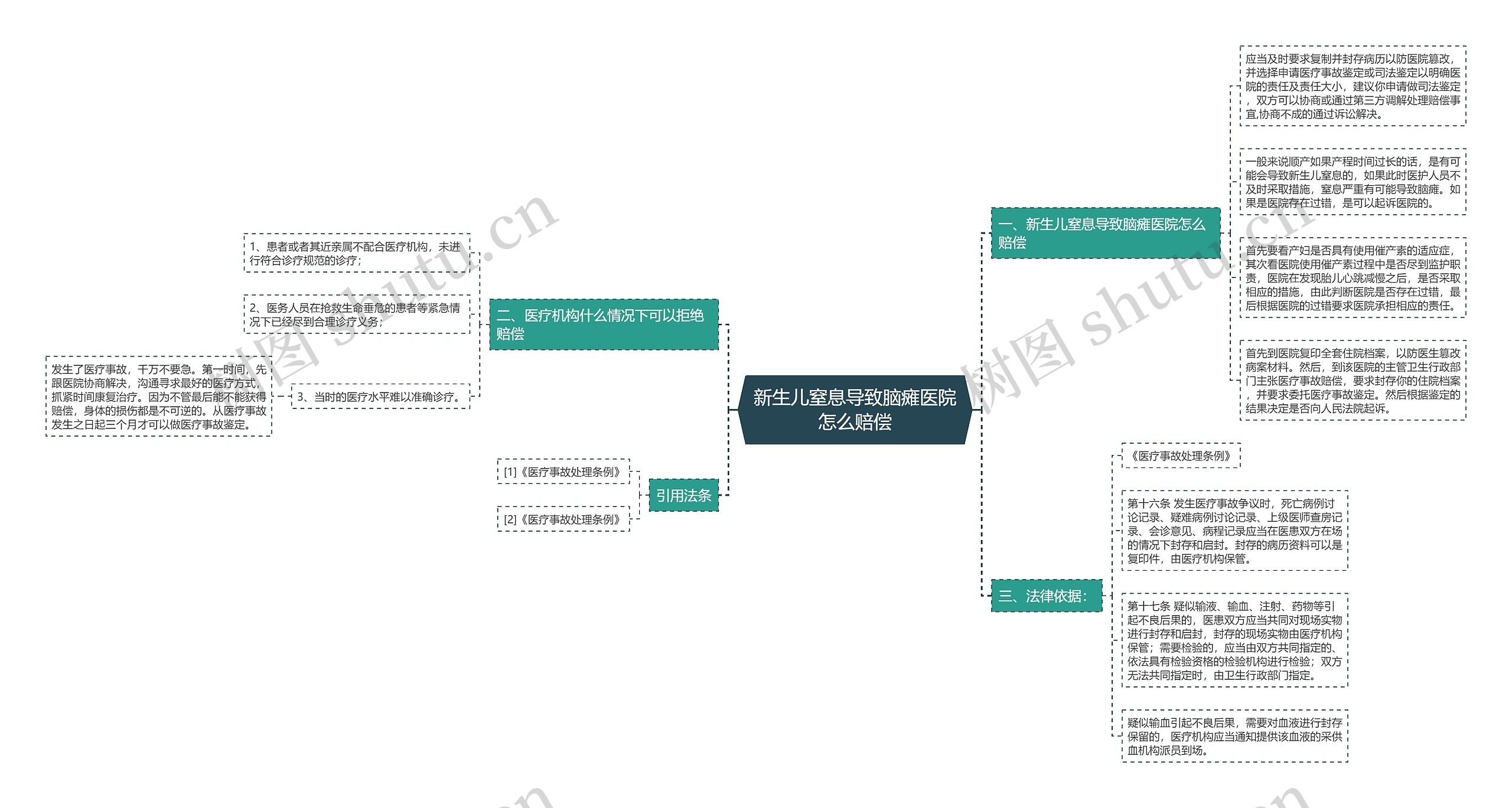 新生儿窒息导致脑瘫医院怎么赔偿思维导图