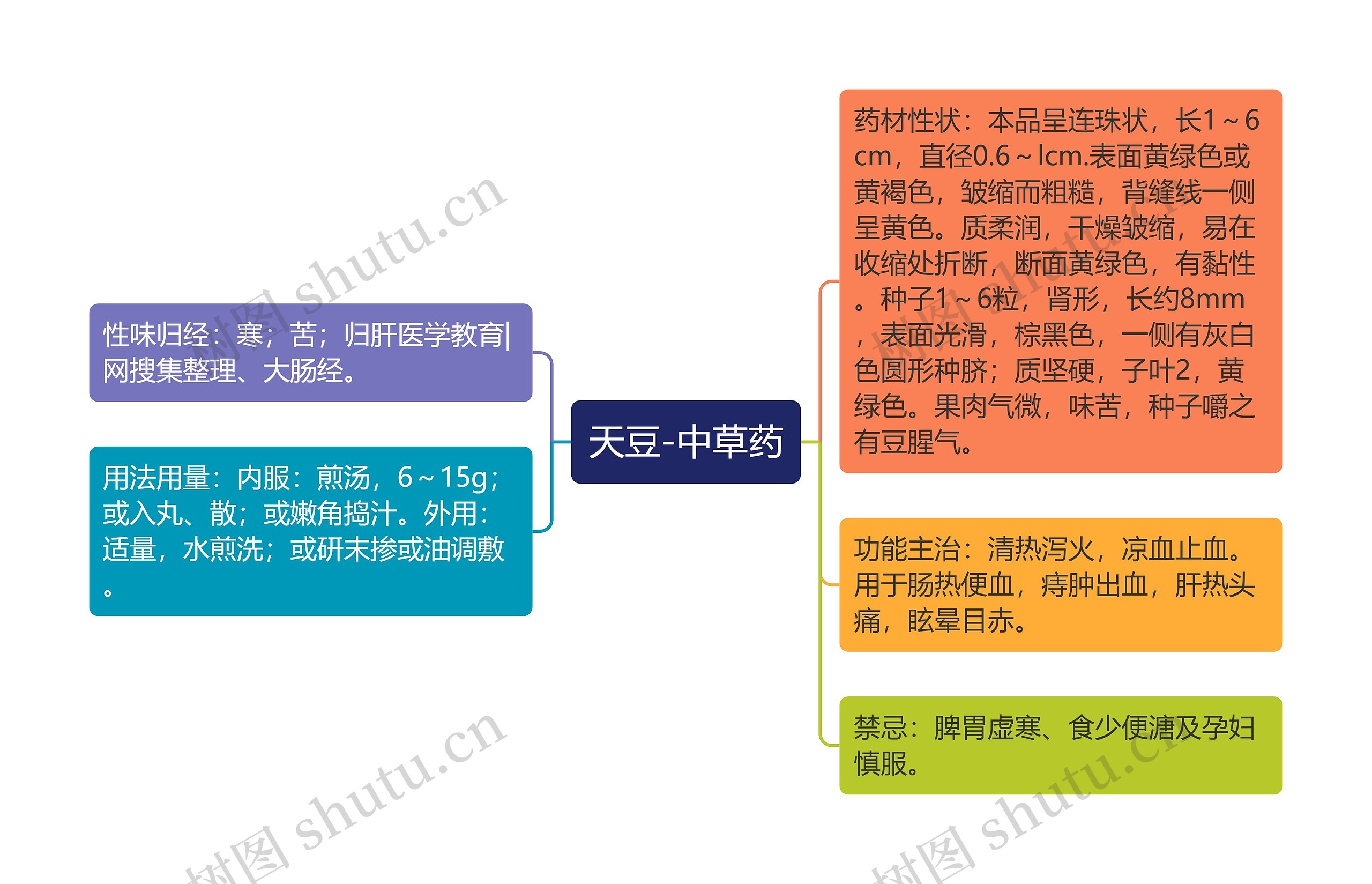 天豆-中草药思维导图