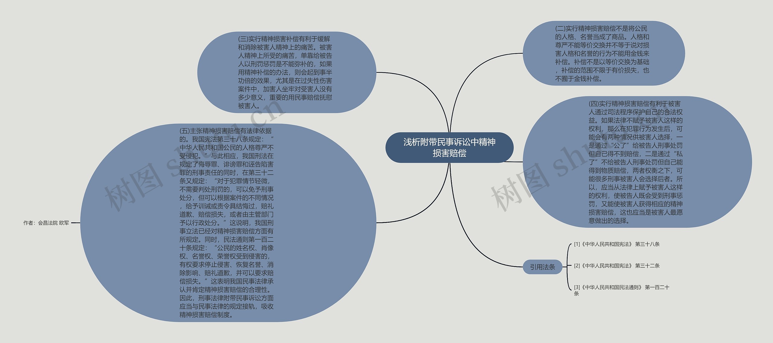 浅析附带民事诉讼中精神损害赔偿思维导图