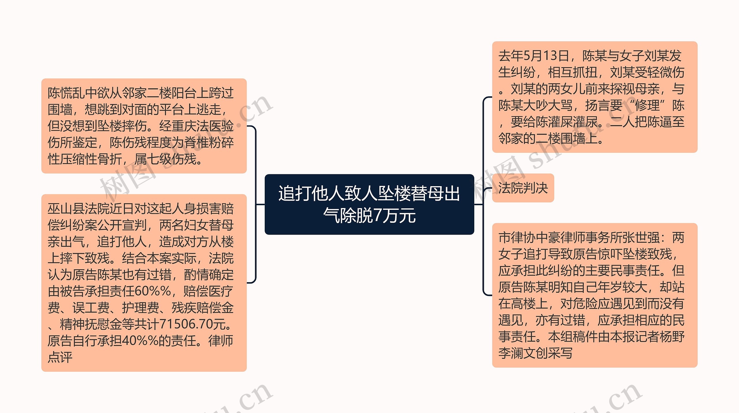 追打他人致人坠楼替母出气除脱7万元