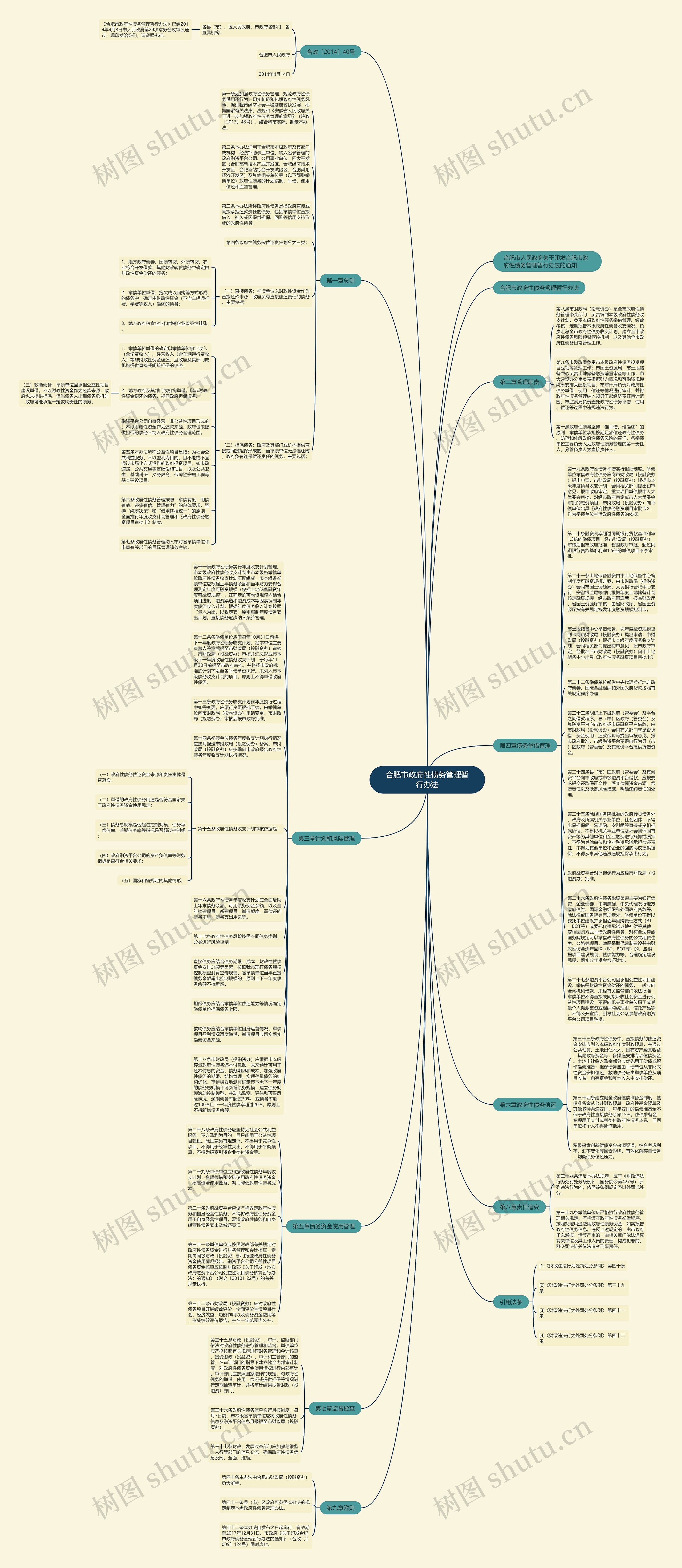 合肥市政府性债务管理暂行办法思维导图
