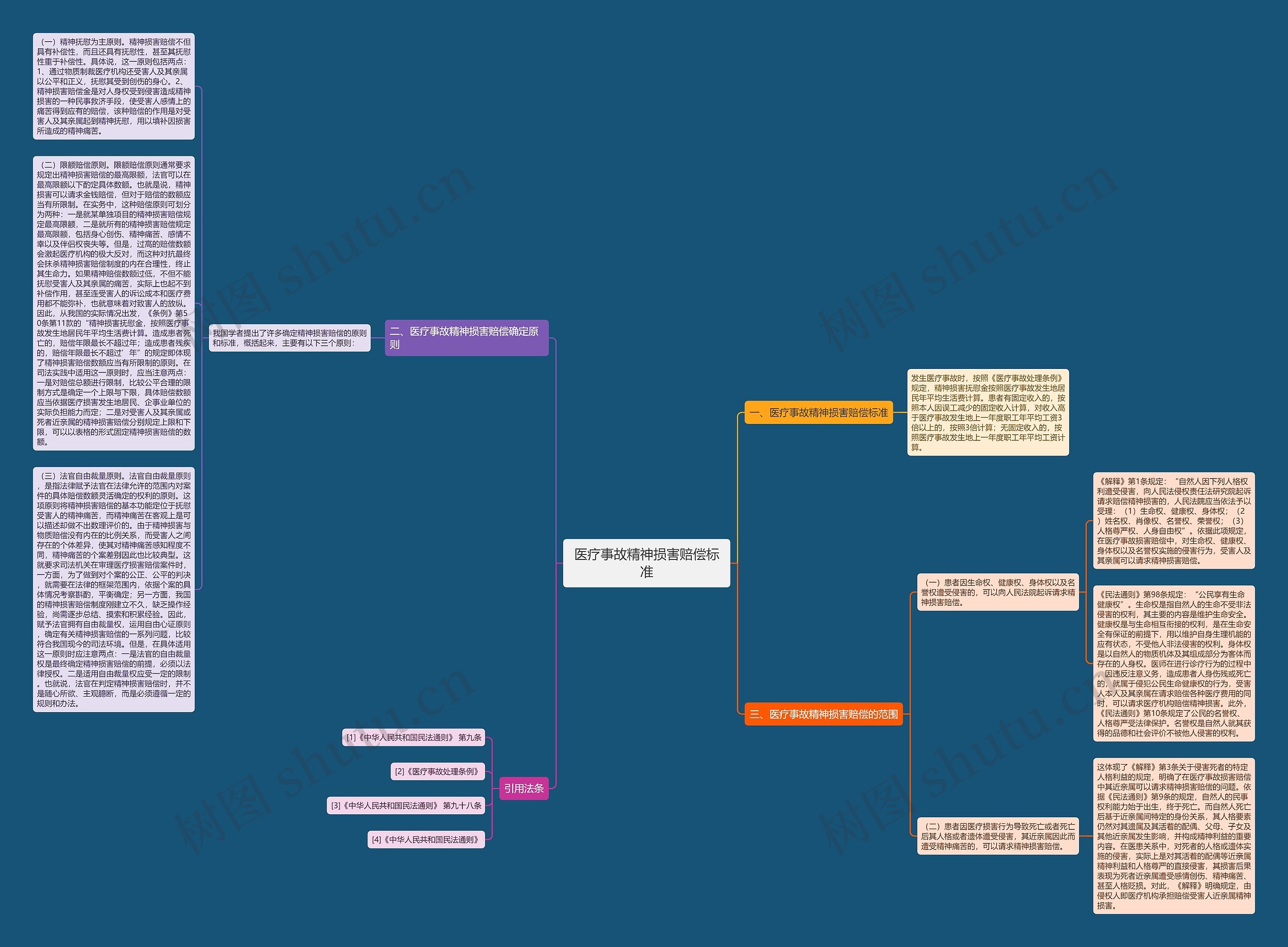 医疗事故精神损害赔偿标准思维导图