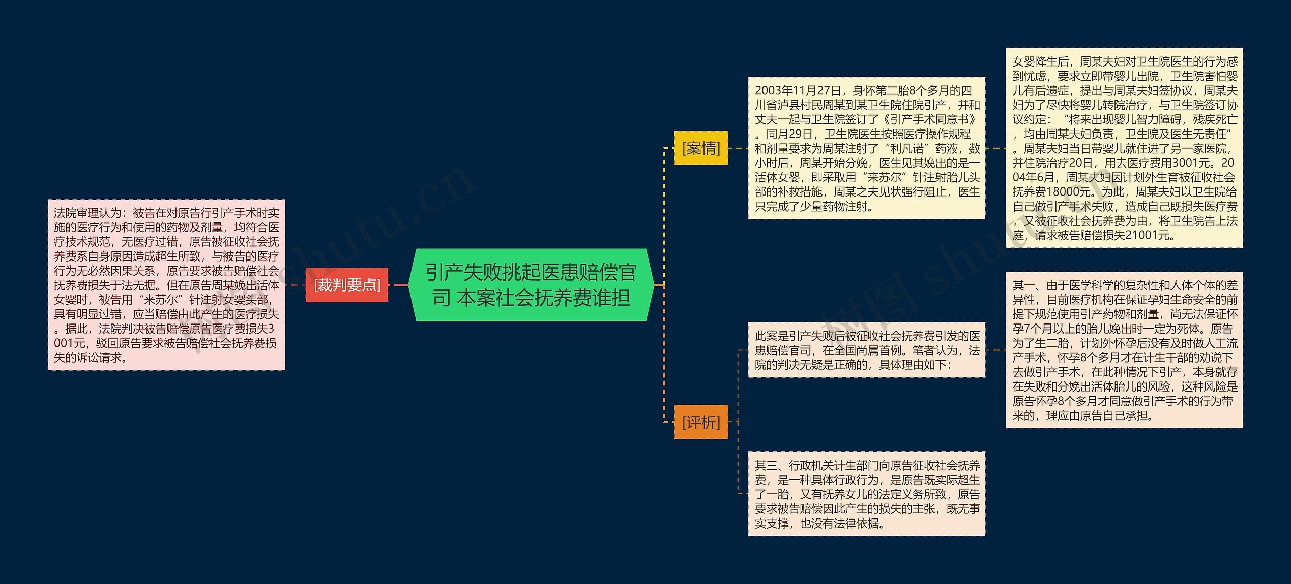 引产失败挑起医患赔偿官司 本案社会抚养费谁担思维导图