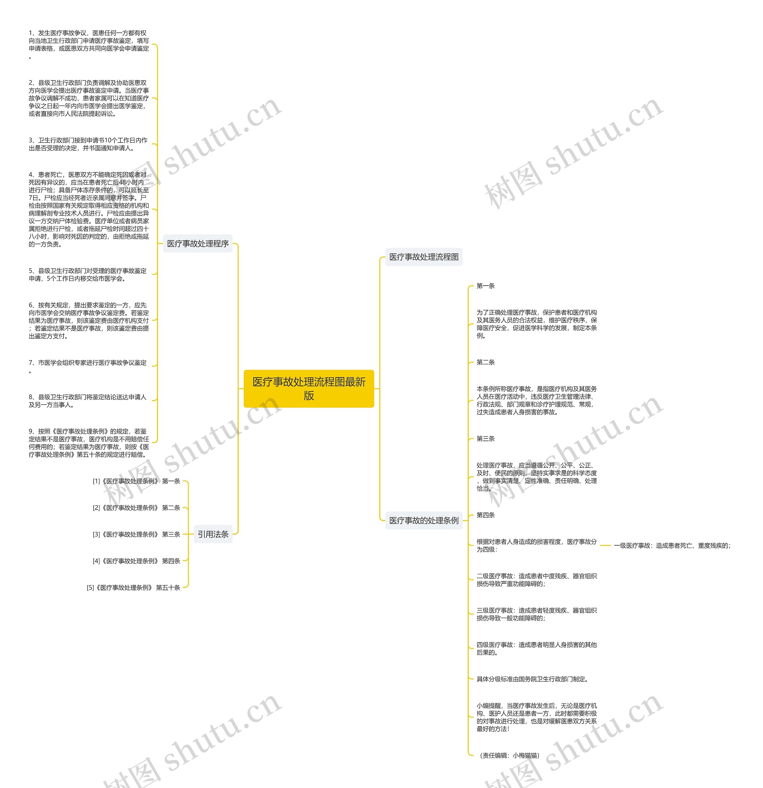 医疗事故处理流程图最新版思维导图