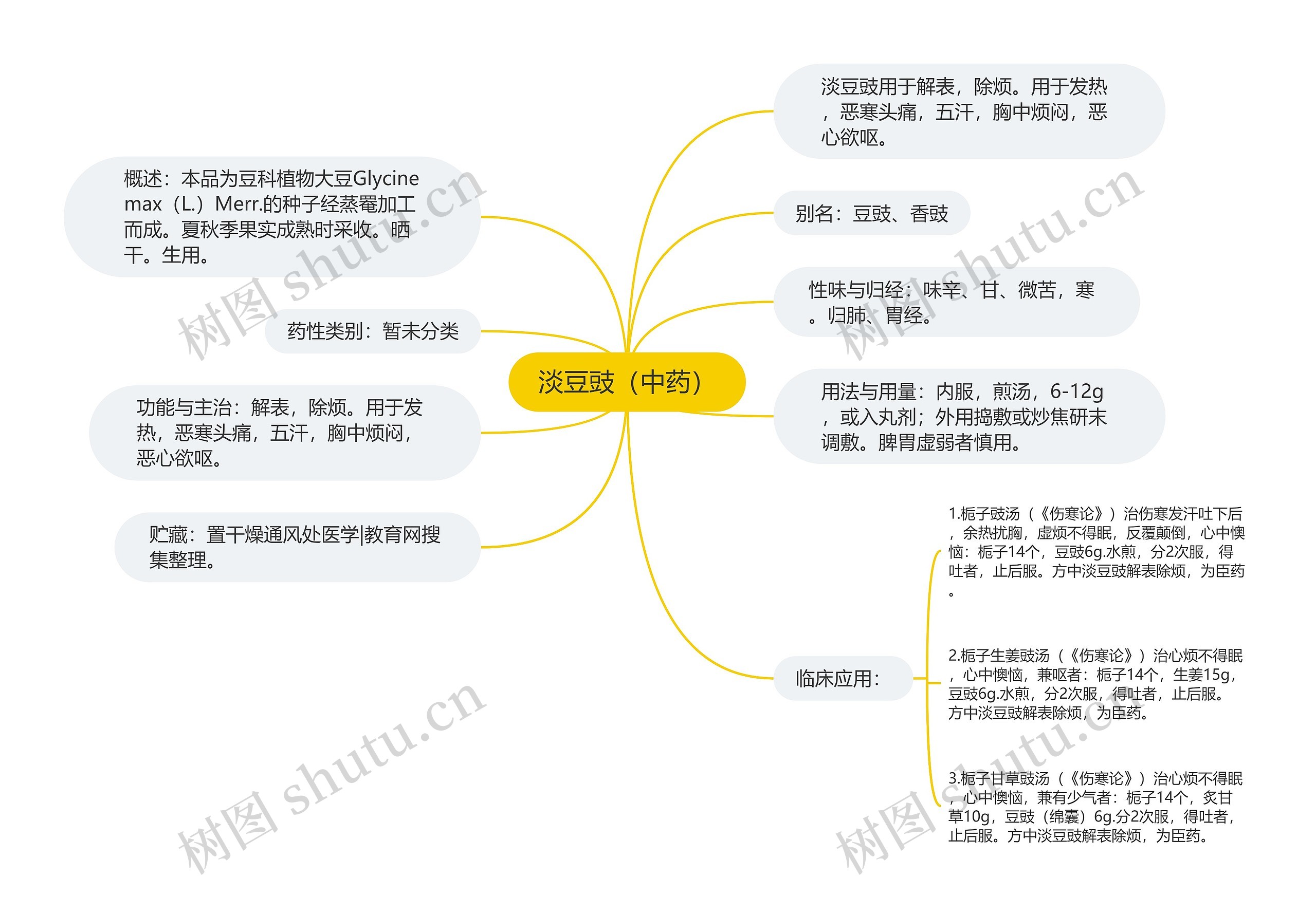 淡豆豉（中药）思维导图