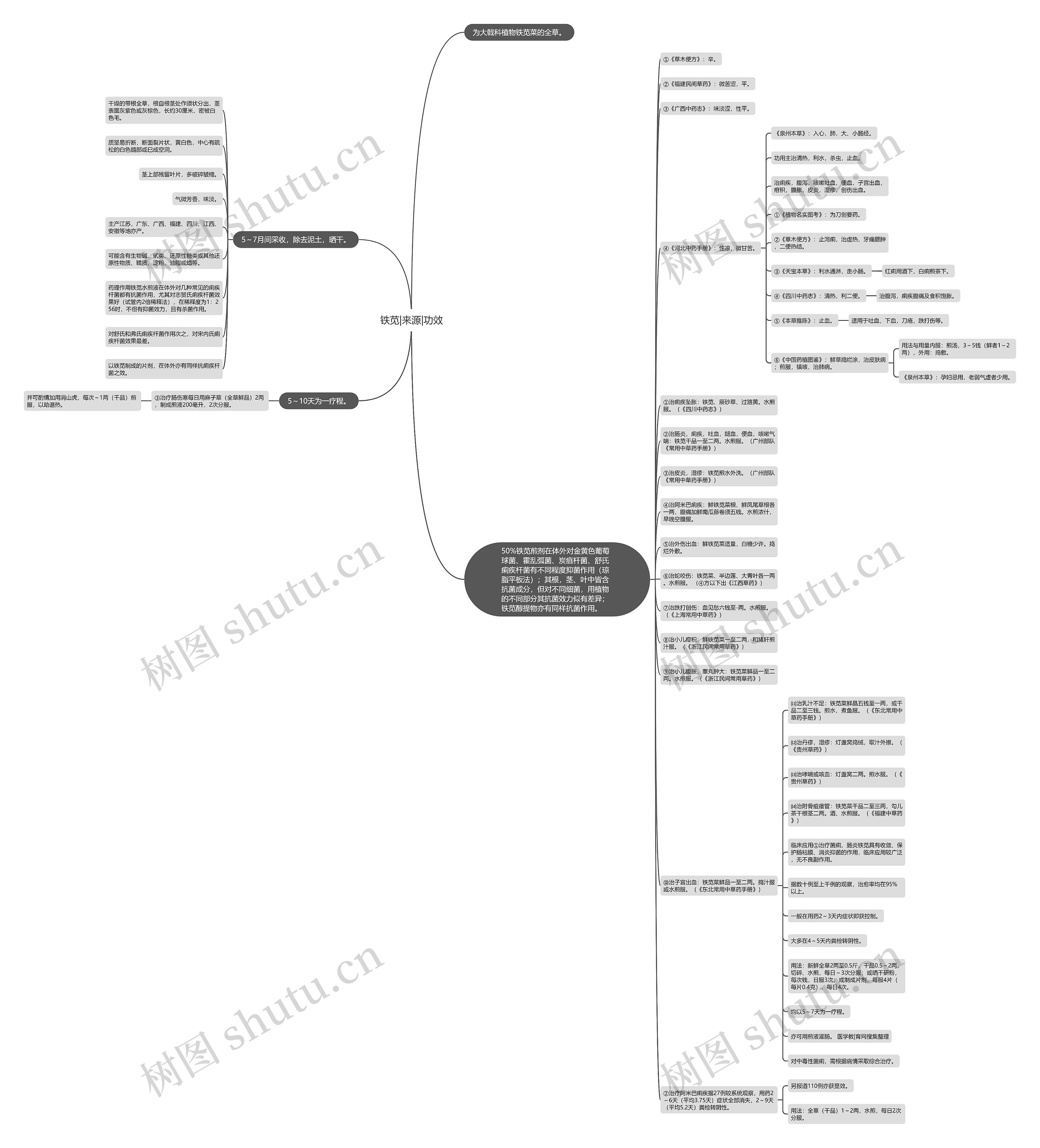 铁苋|来源|功效思维导图