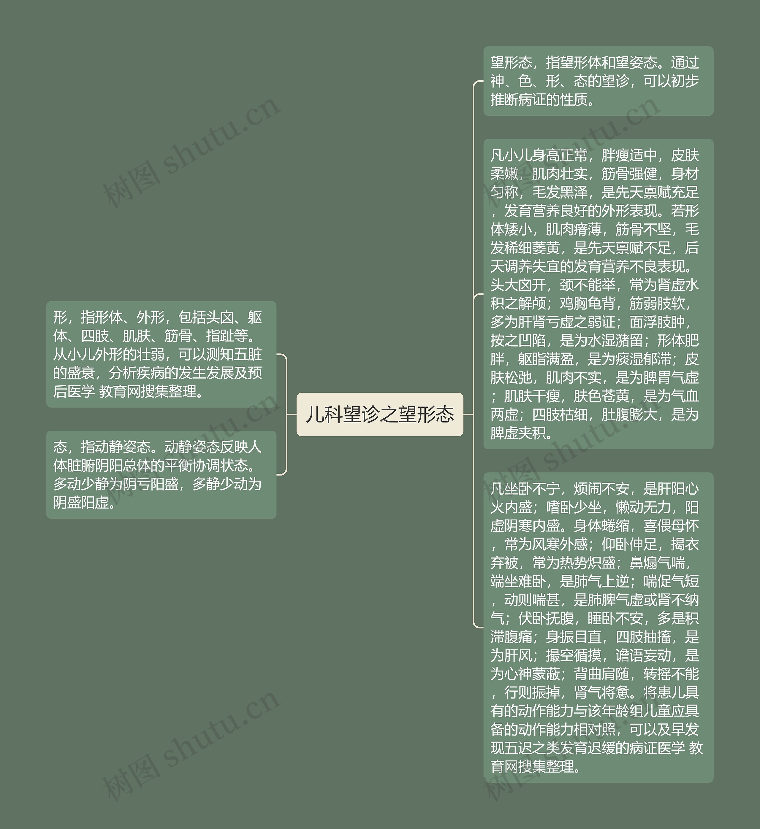 儿科望诊之望形态思维导图高清图 儿科望诊之望形态思维导图