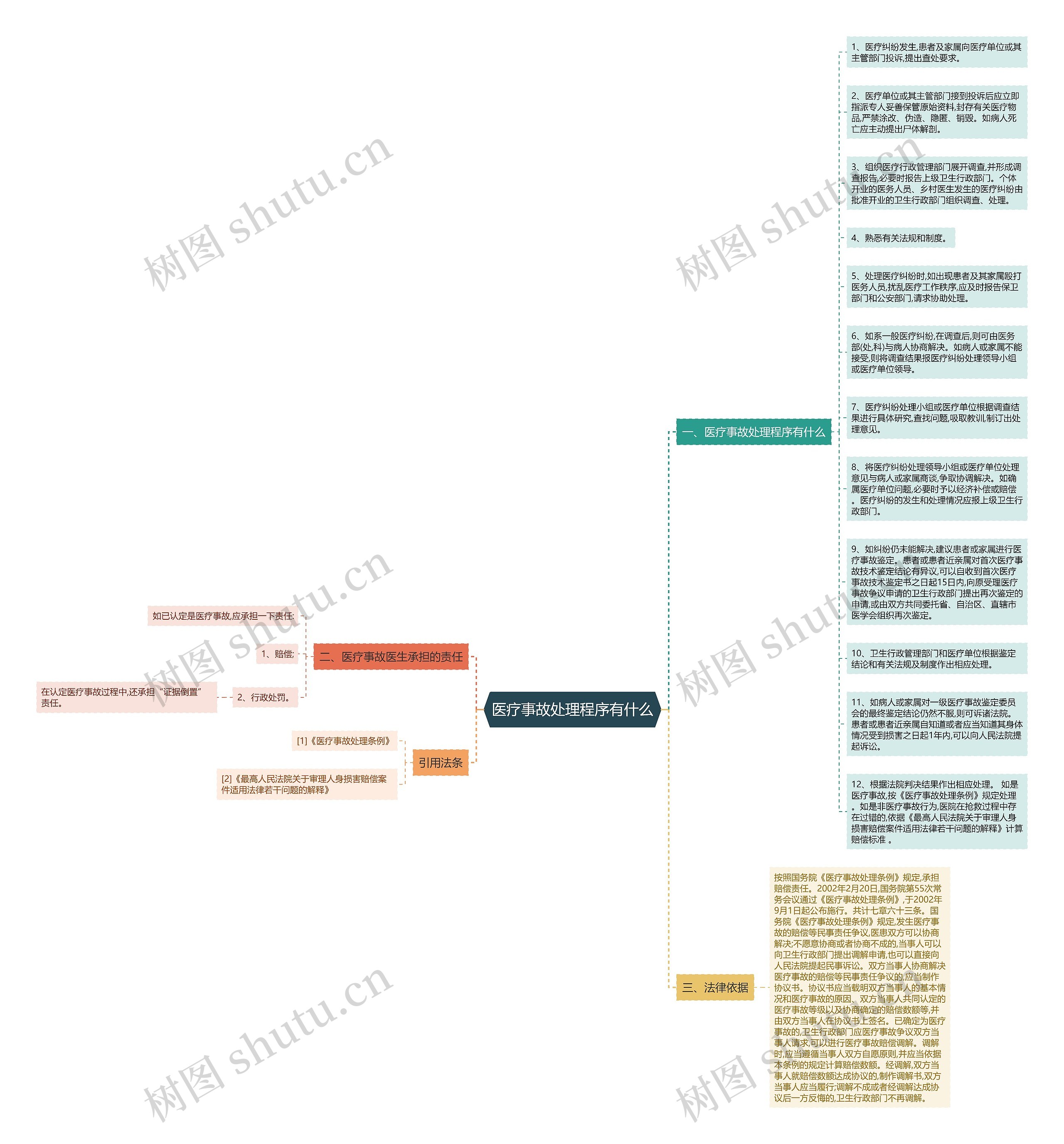 医疗事故处理程序有什么思维导图