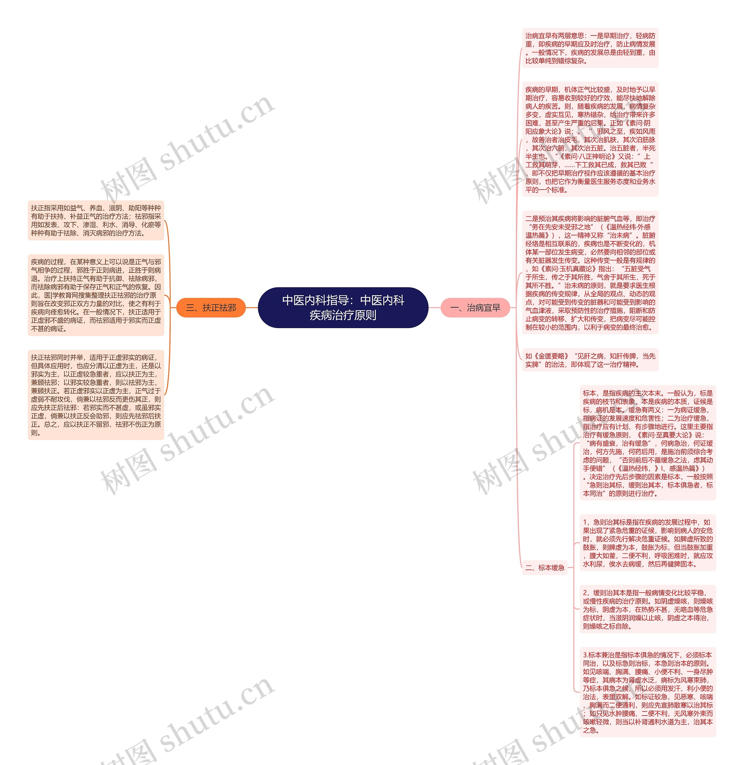 中医内科指导：中医内科疾病治疗原则思维导图
