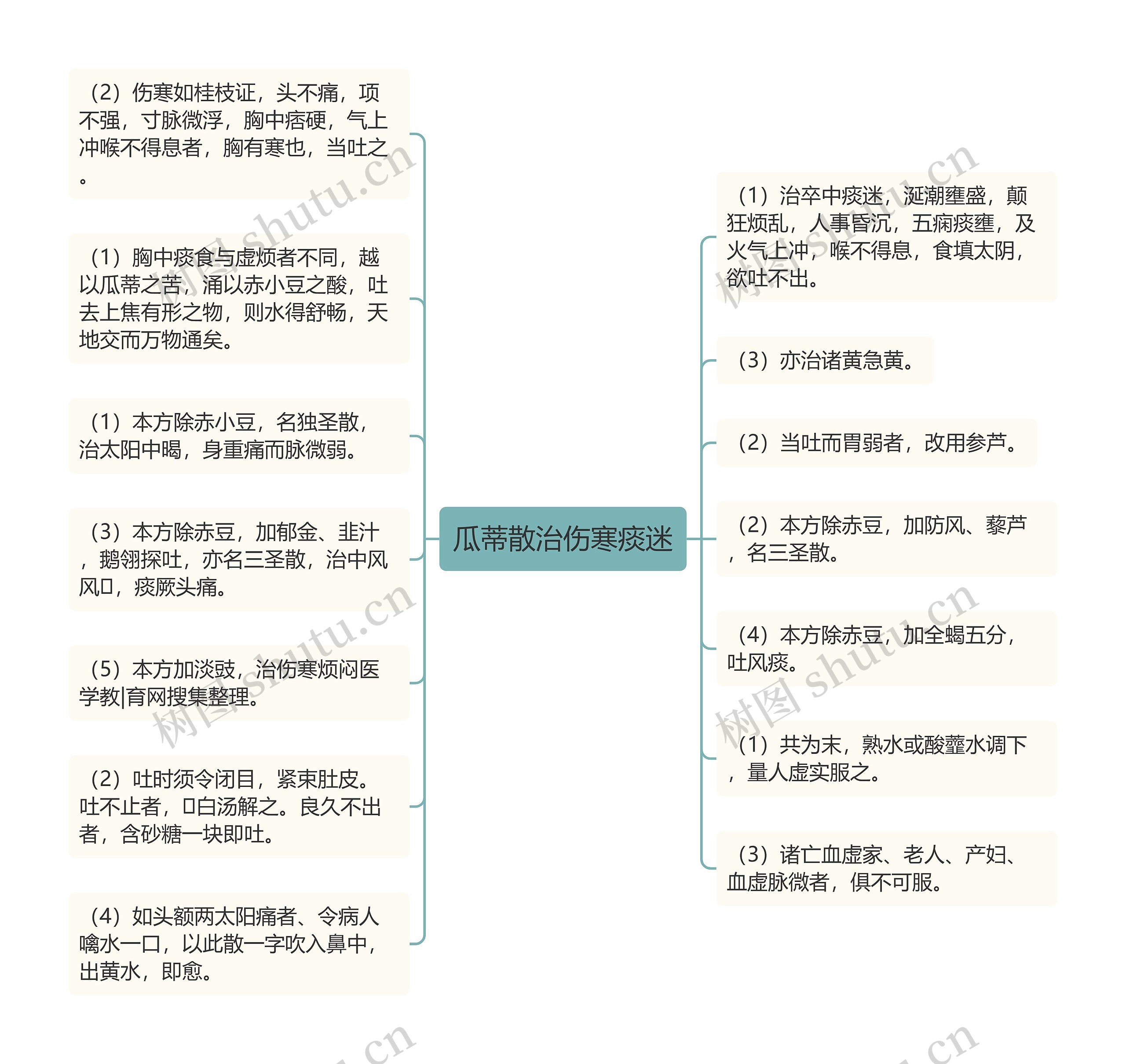 瓜蒂散治伤寒痰迷思维导图