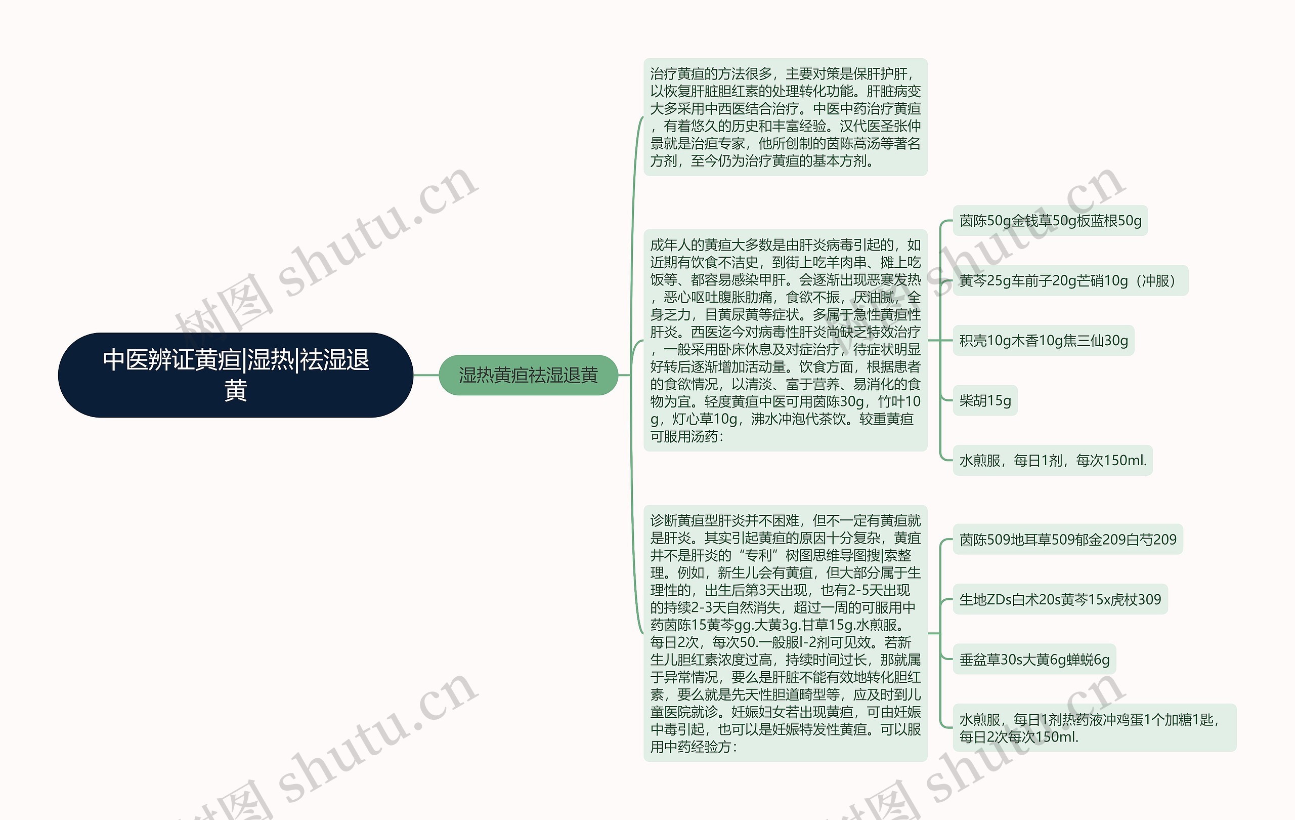 中医辨证黄疸|湿热|祛湿退黄思维导图