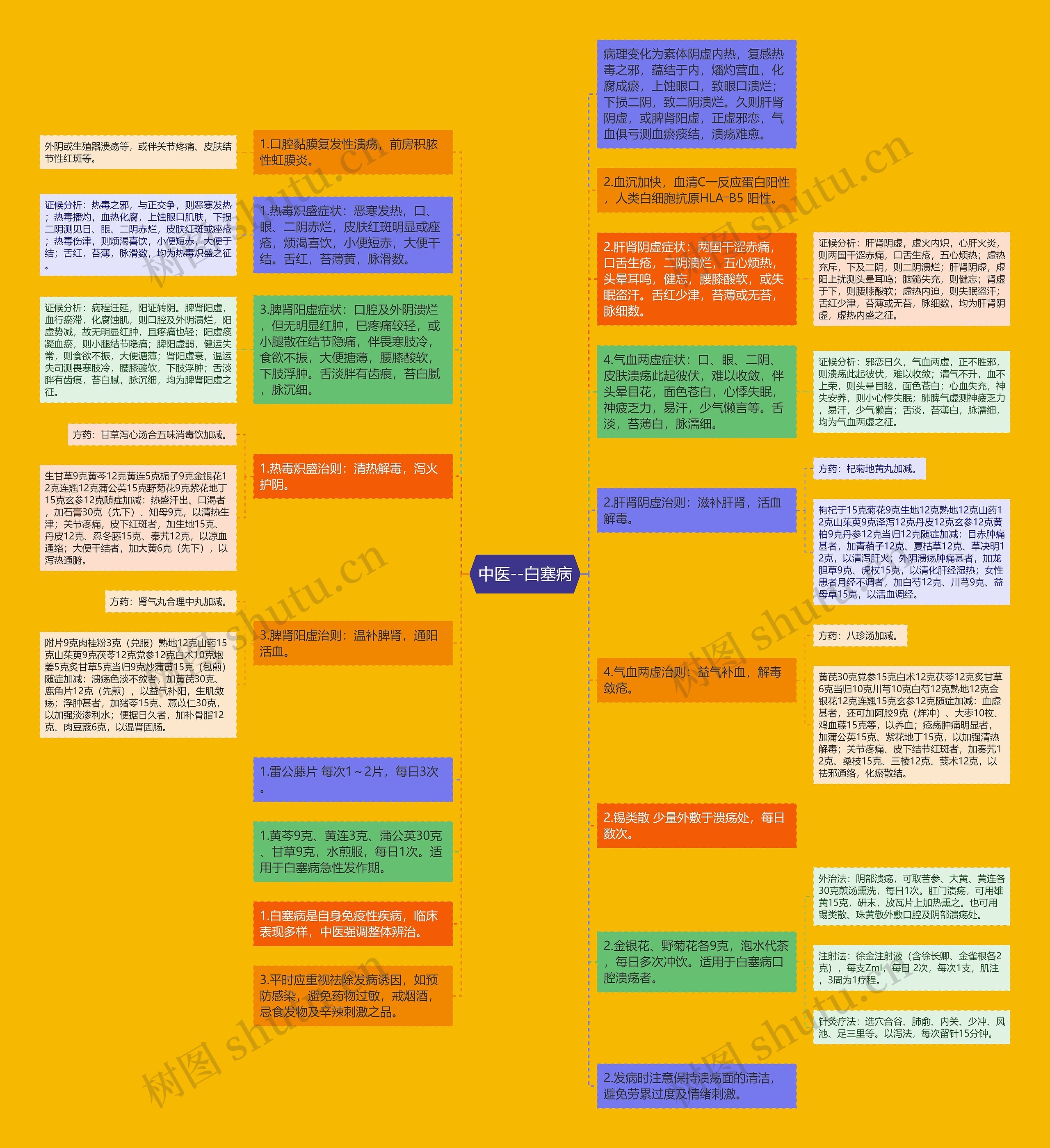 中医--白塞病思维导图