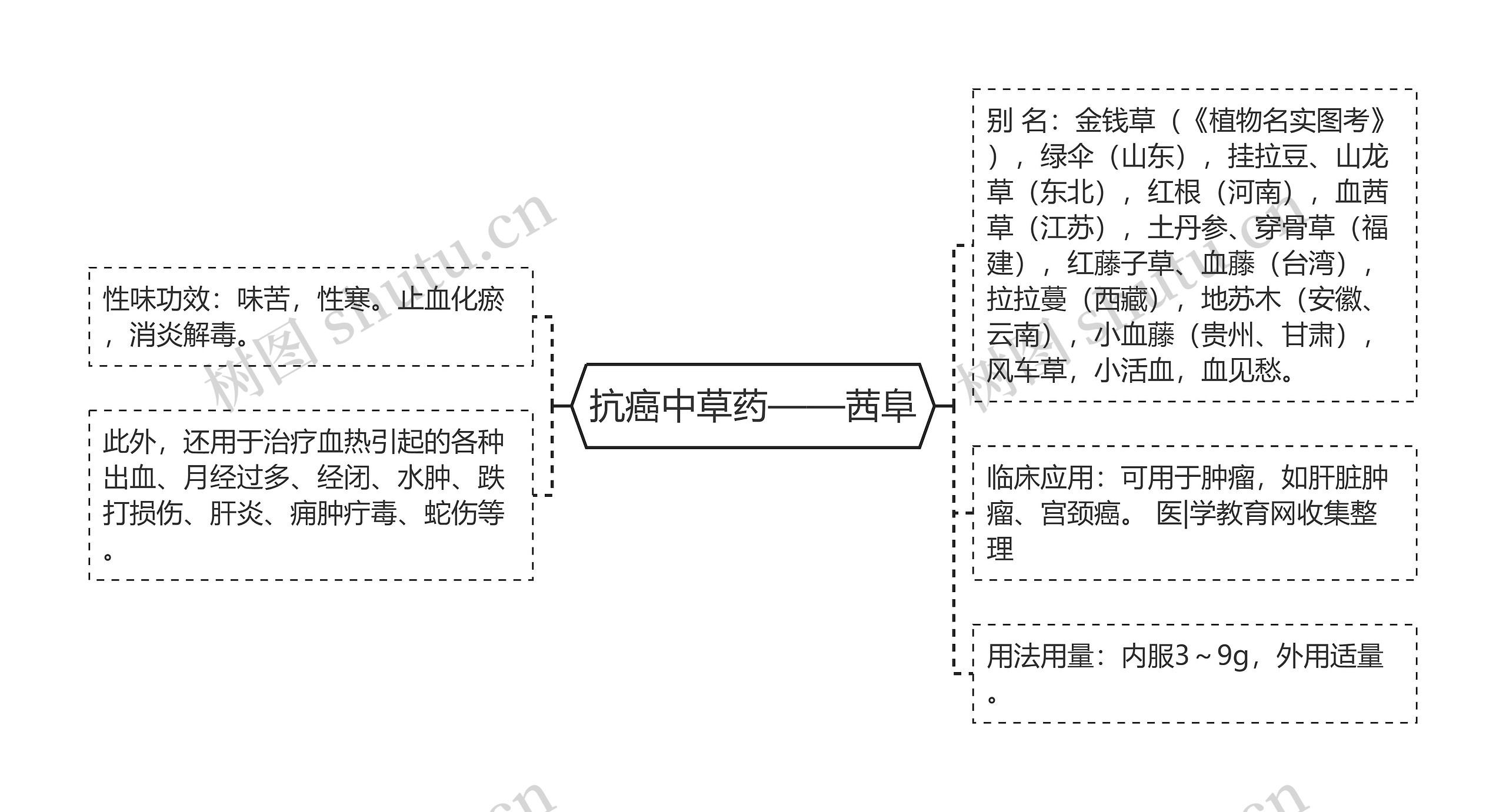 抗癌中草药——茜阜思维导图