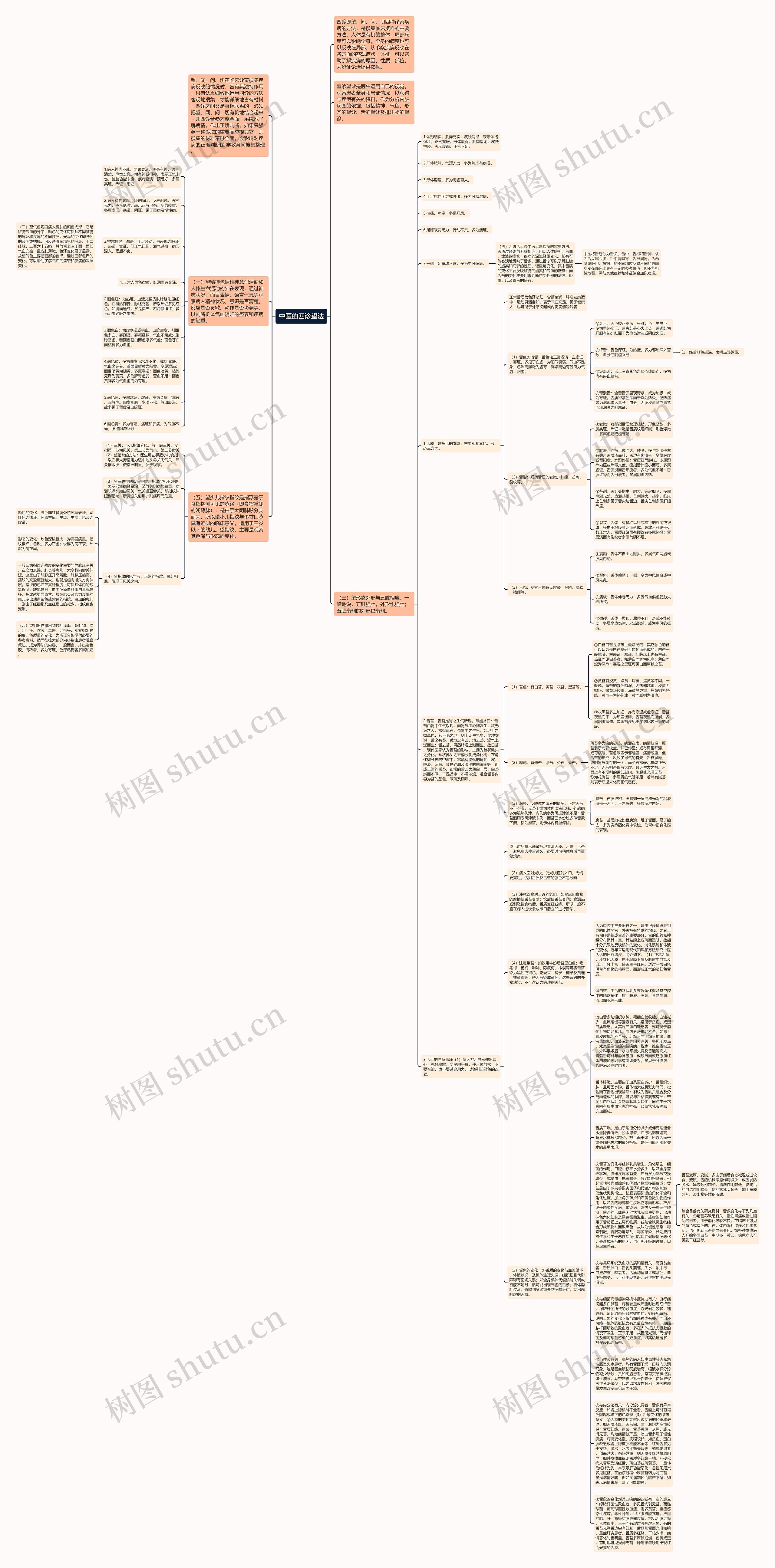 中医的四诊望法思维导图
