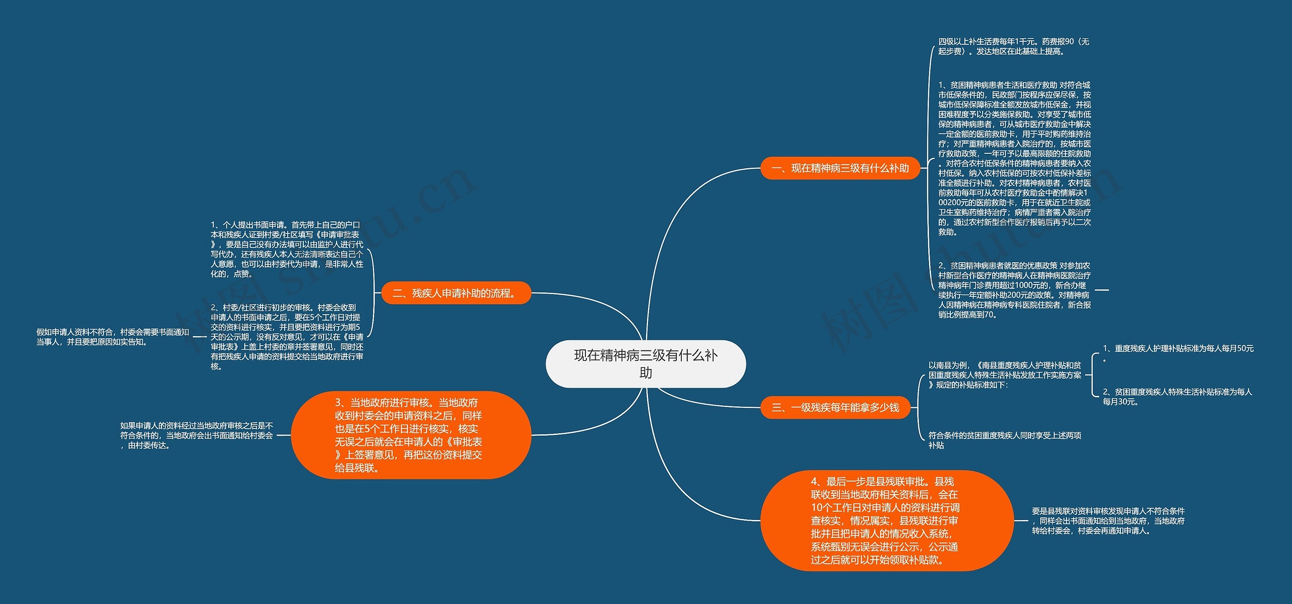 现在精神病三级有什么补助思维导图