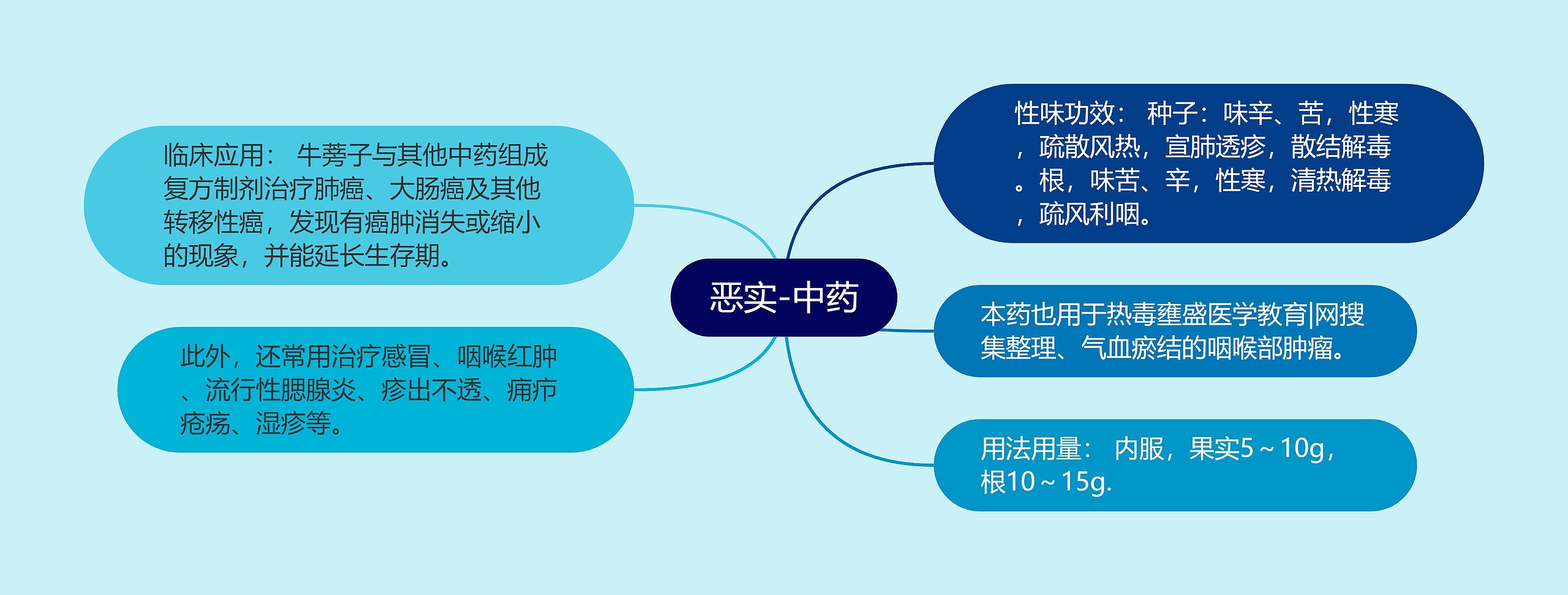 恶实-中药思维导图