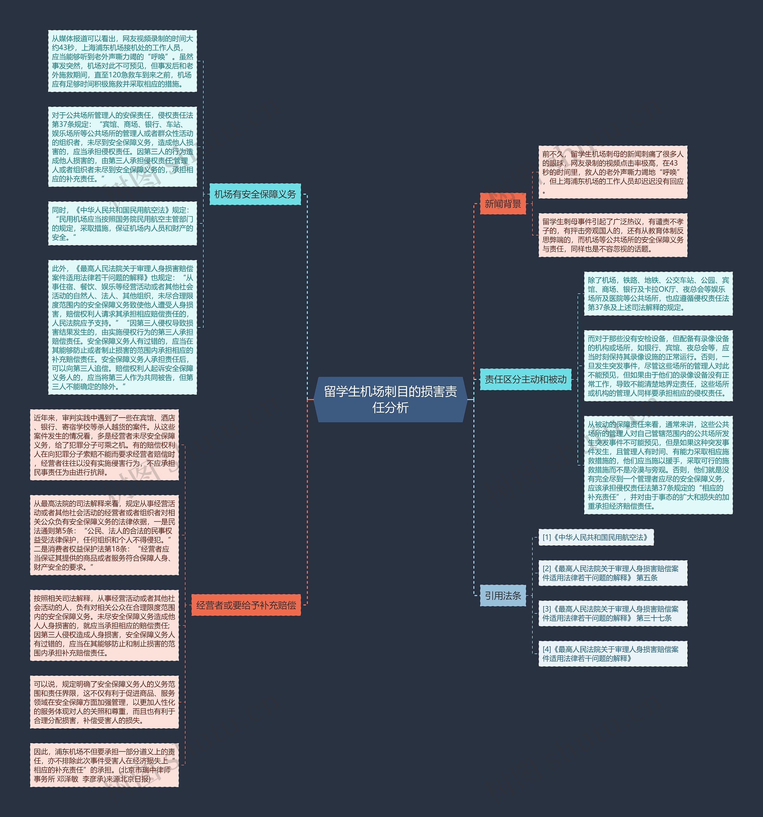 留学生机场刺目的损害责任分析思维导图