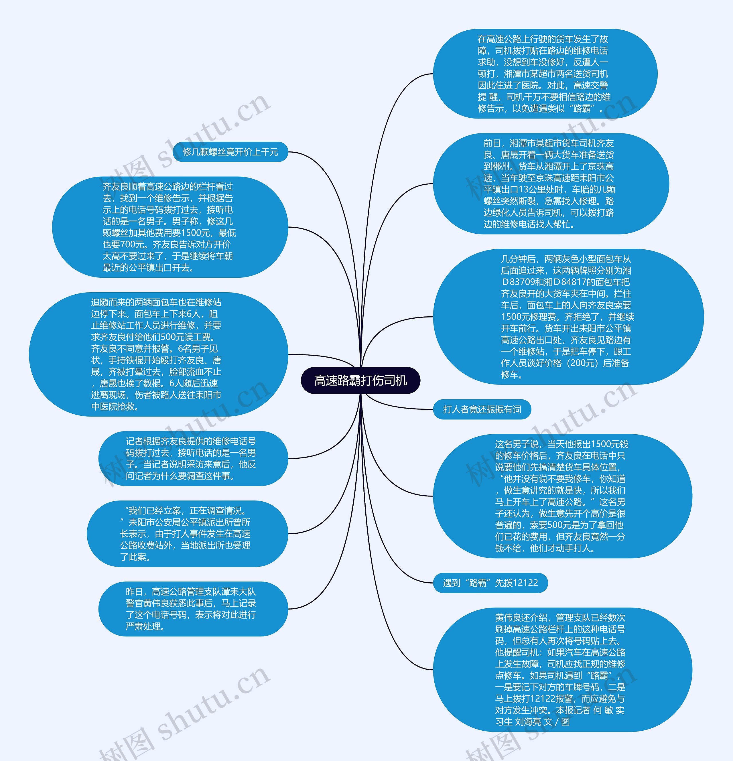 高速路霸打伤司机思维导图