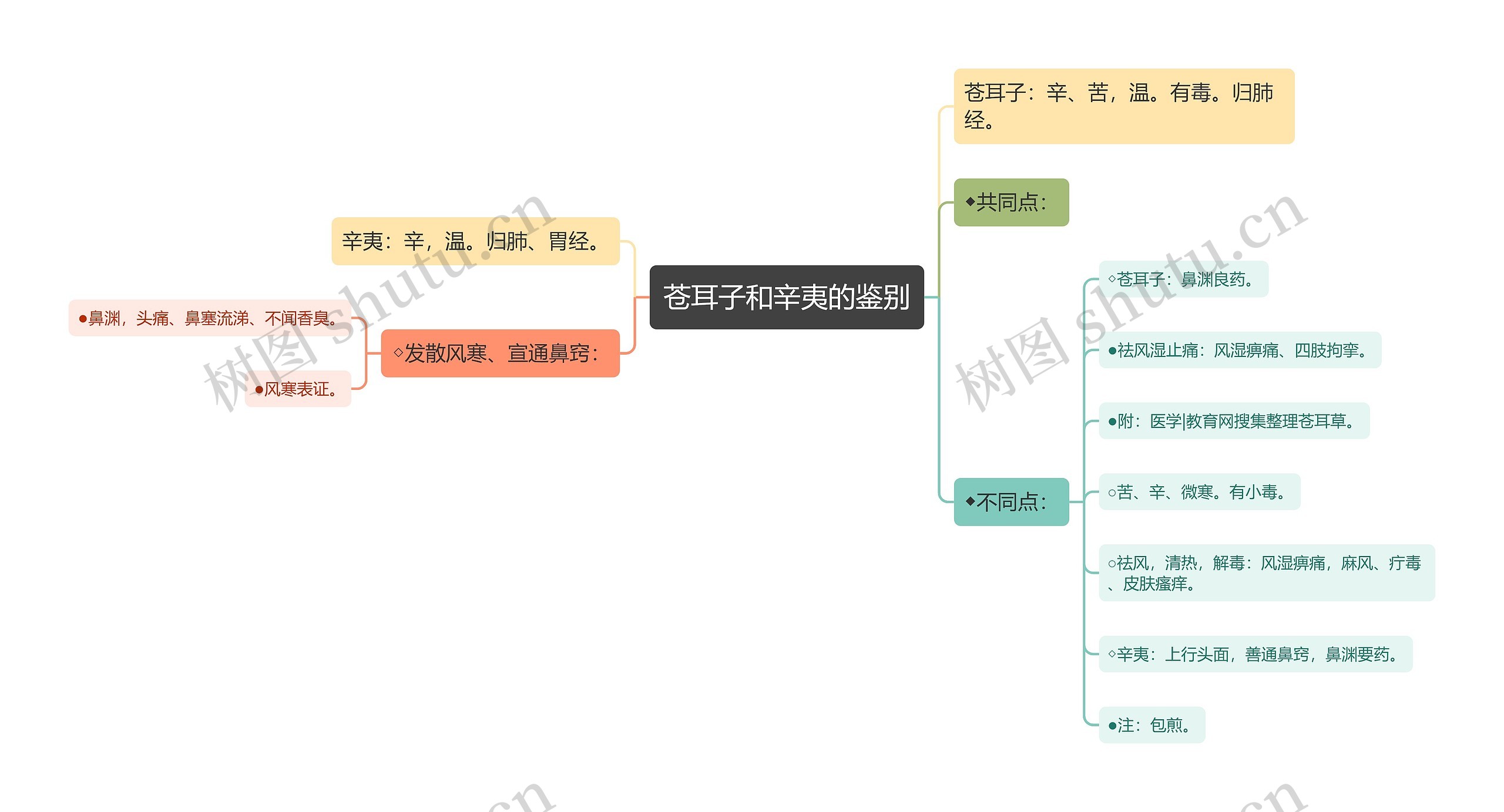 苍耳子和辛夷的鉴别