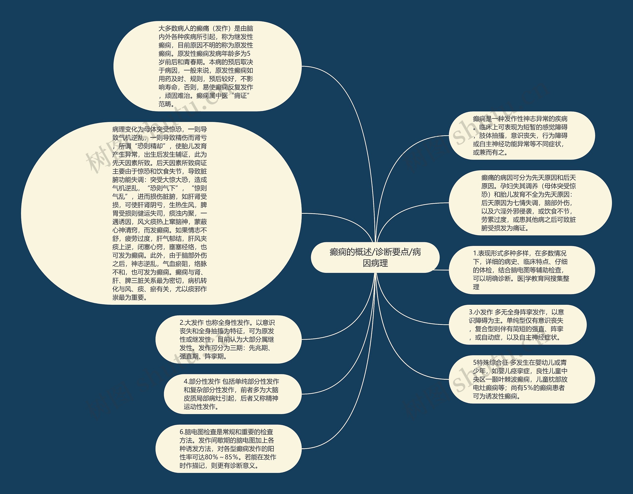 癫痫的概述/诊断要点/病因病理思维导图