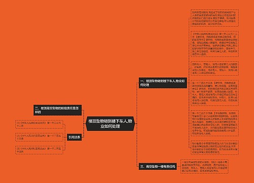 楼顶坠物砸到楼下车人,物业如何处理