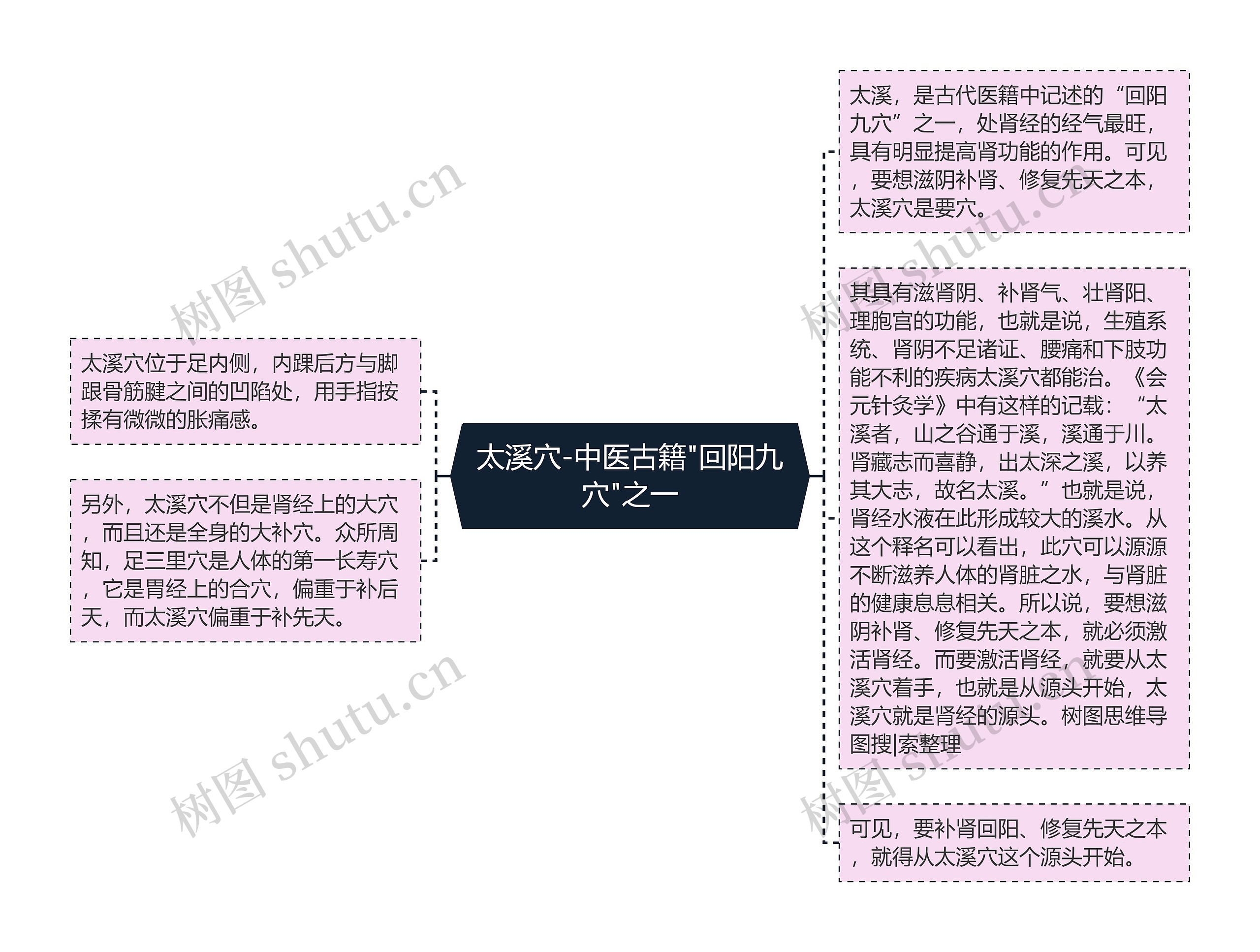 太溪穴-中医古籍"回阳九穴"之一思维导图