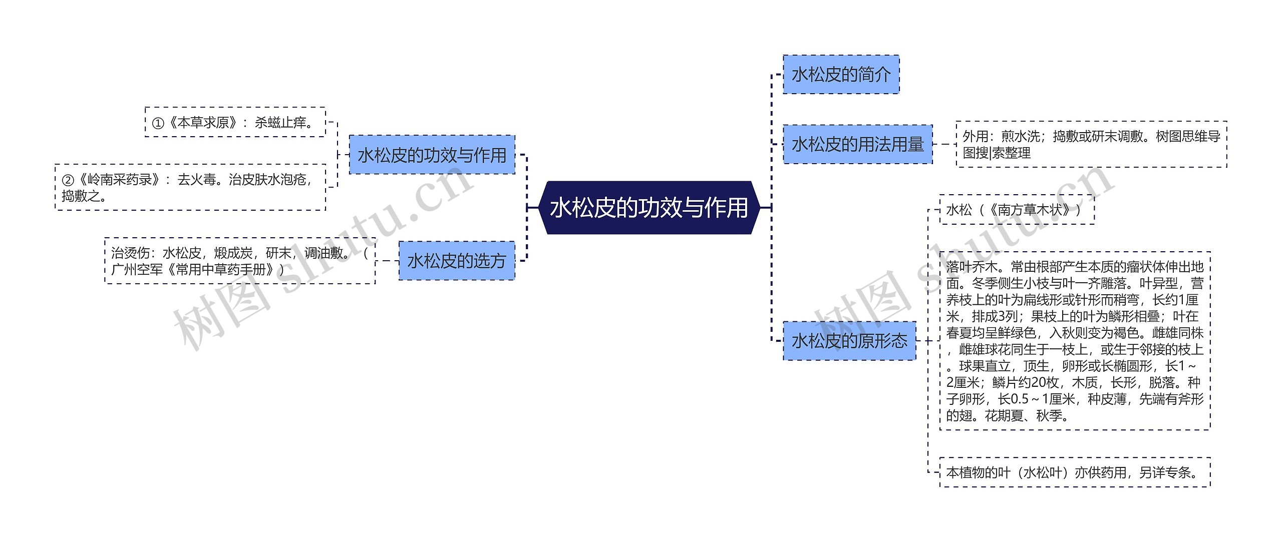 水松皮的功效与作用思维导图