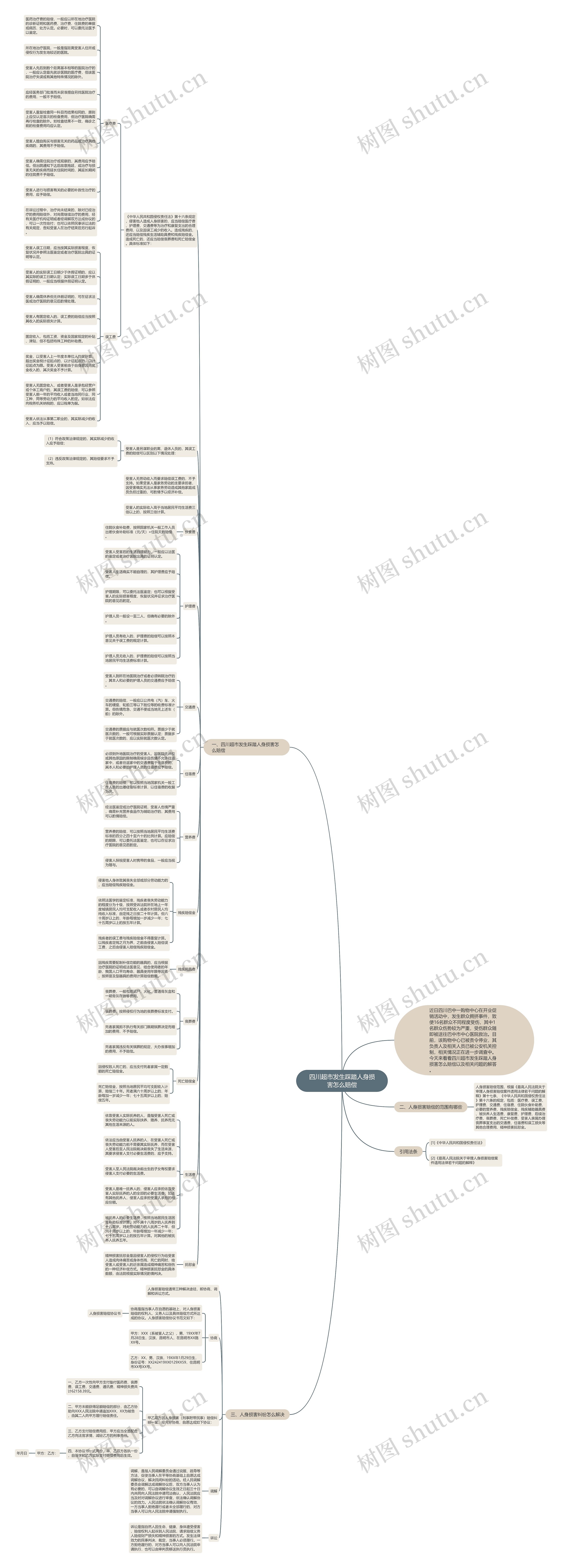 四川超市发生踩踏人身损害怎么赔偿思维导图