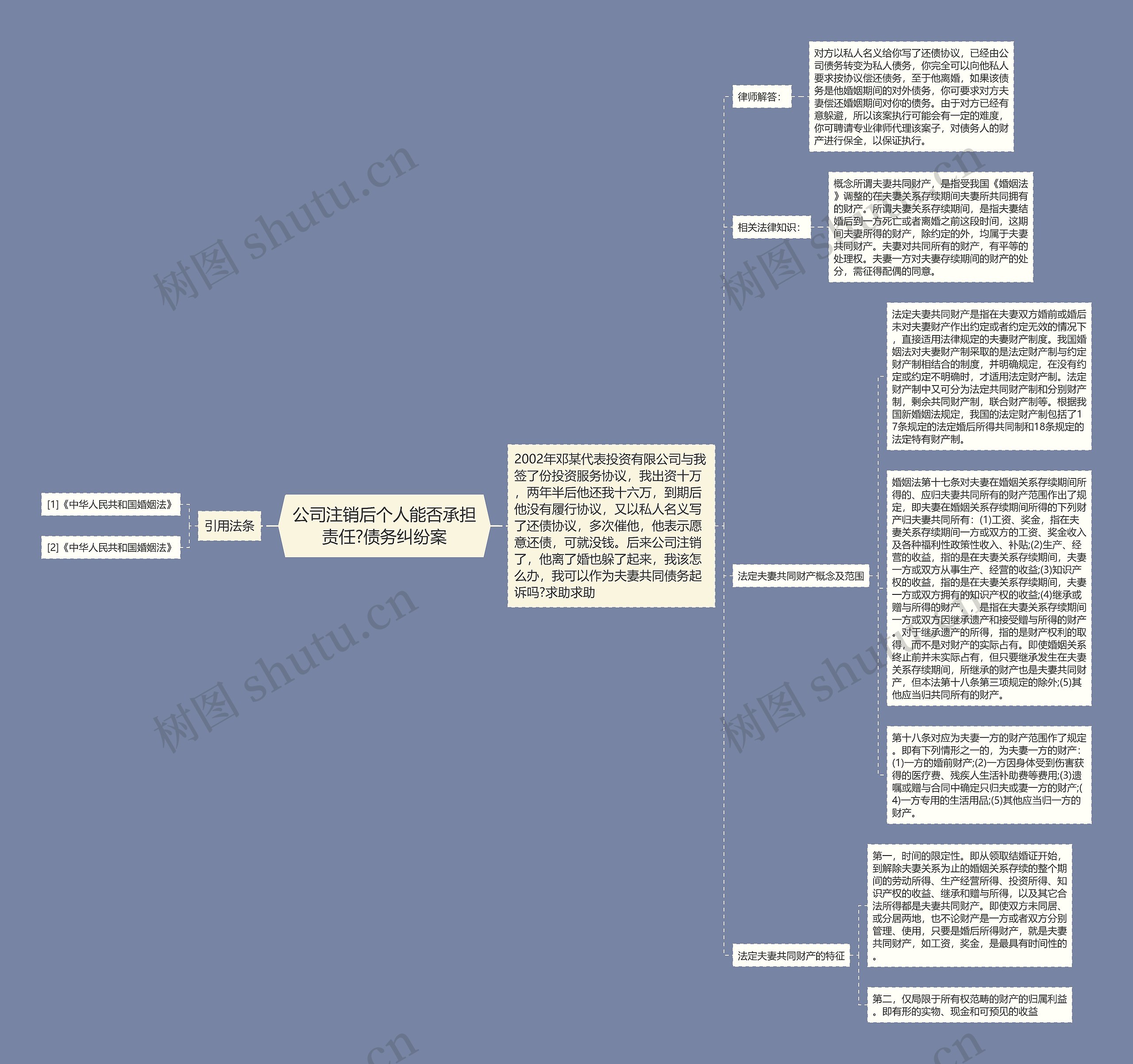 公司注销后个人能否承担责任?债务纠纷案思维导图