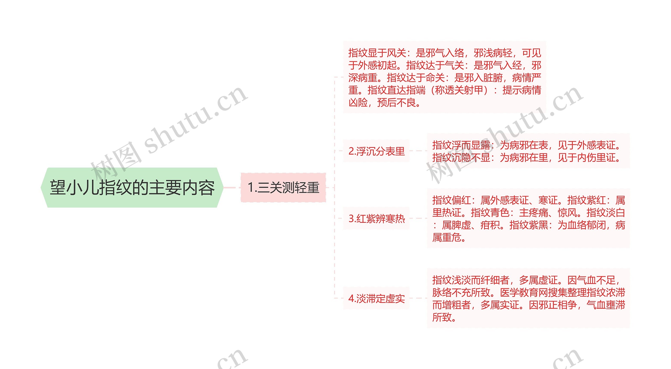 望小儿指纹的主要内容思维导图