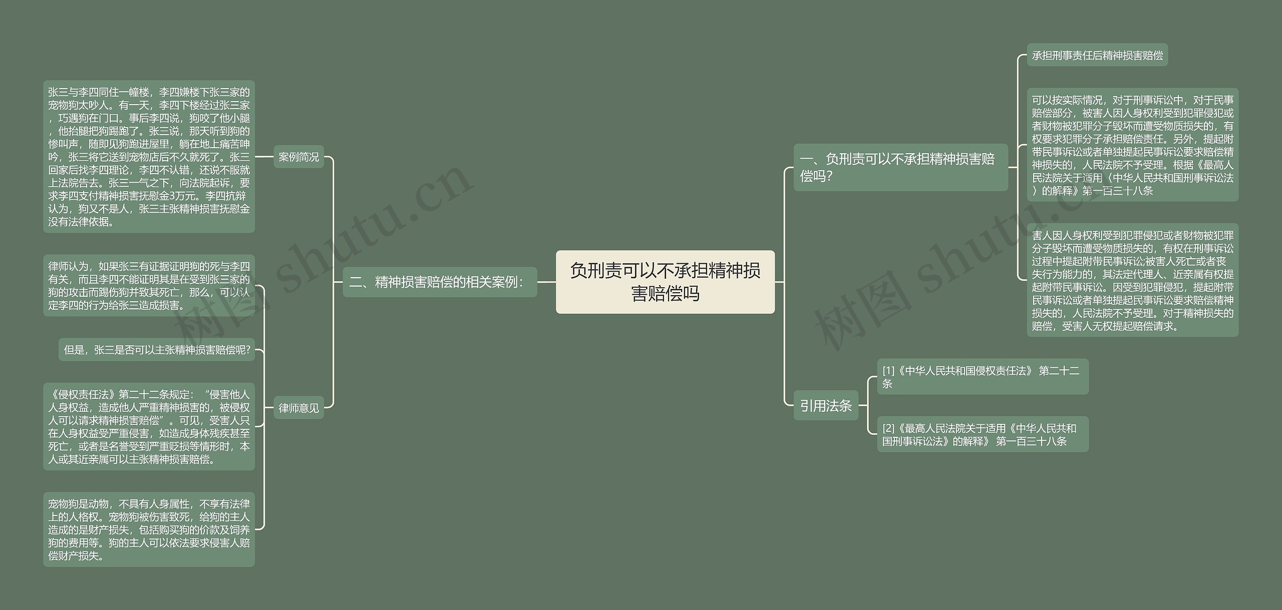 负刑责可以不承担精神损害赔偿吗思维导图