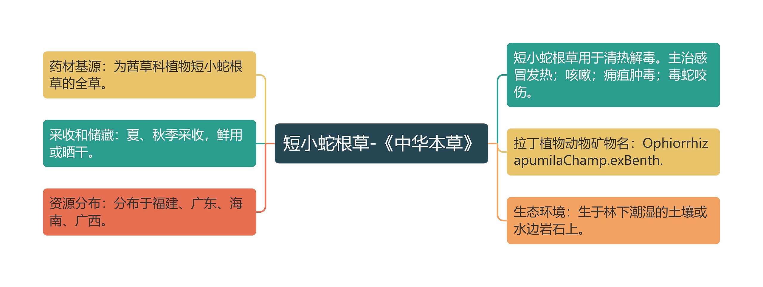 短小蛇根草-《中华本草》思维导图