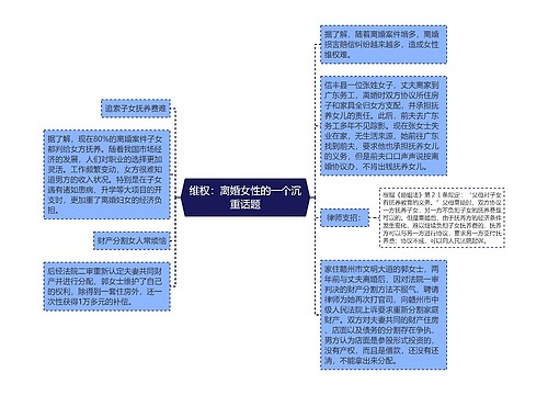 维权：离婚女性的一个沉重话题