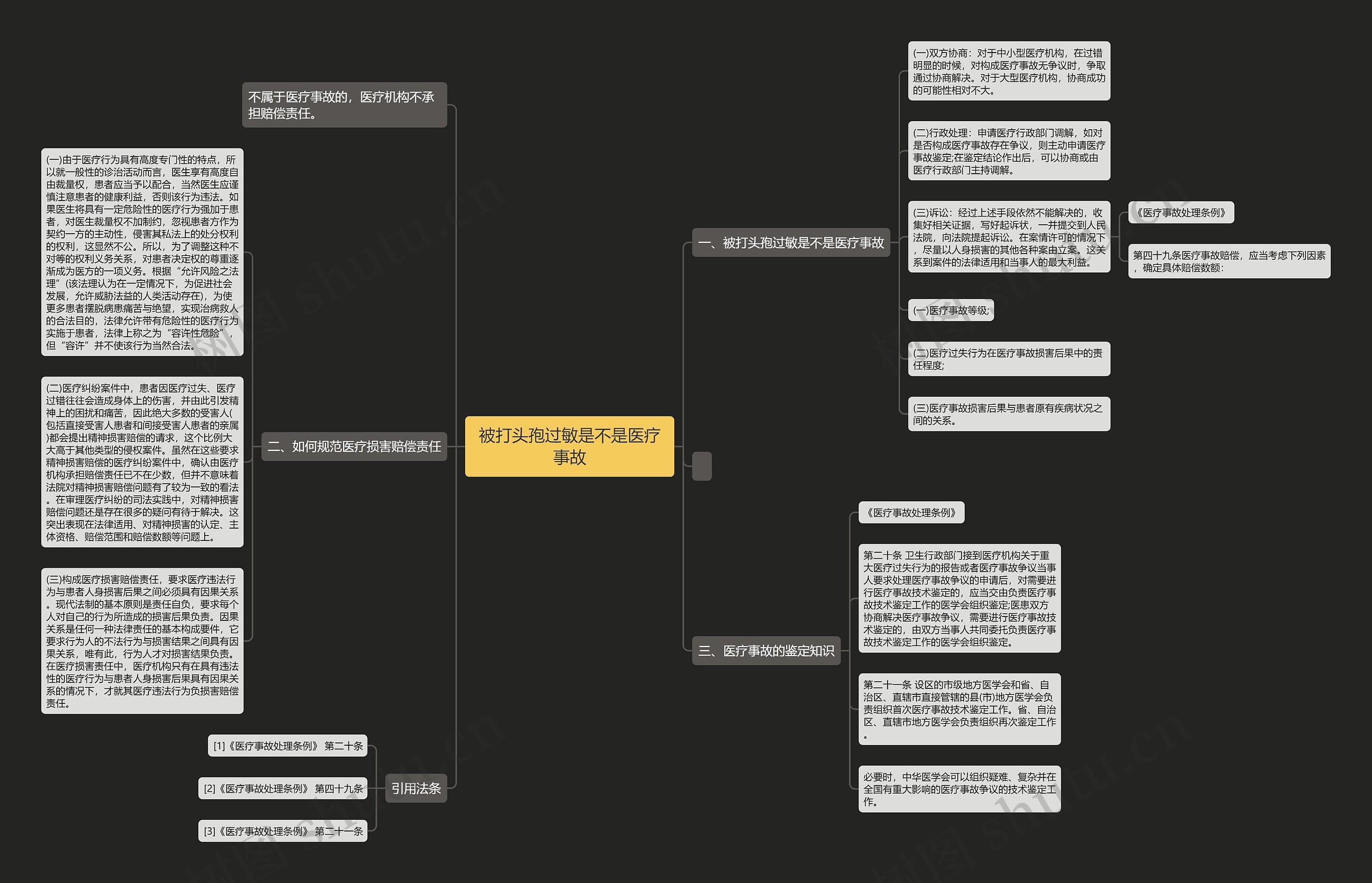 被打头孢过敏是不是医疗事故思维导图