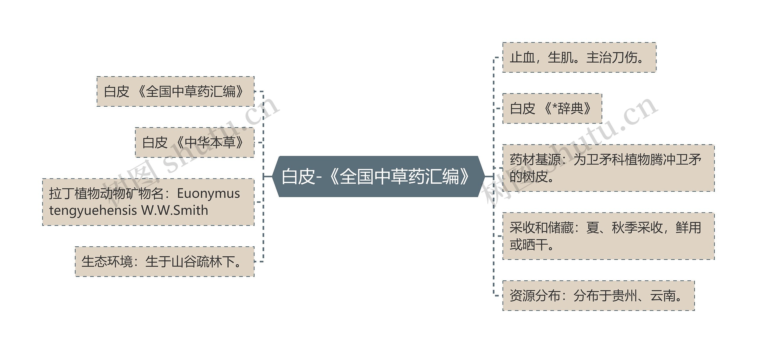 白皮-《全国中草药汇编》思维导图