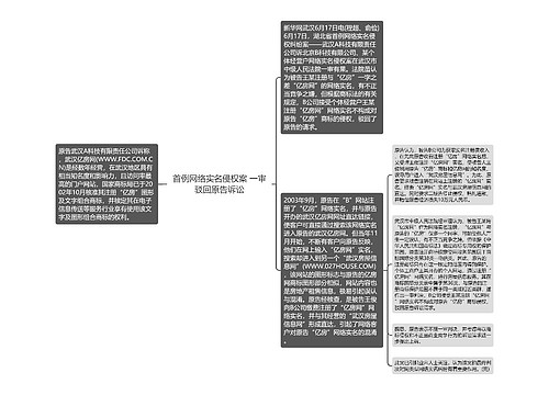 首例网络实名侵权案 一审驳回原告诉讼