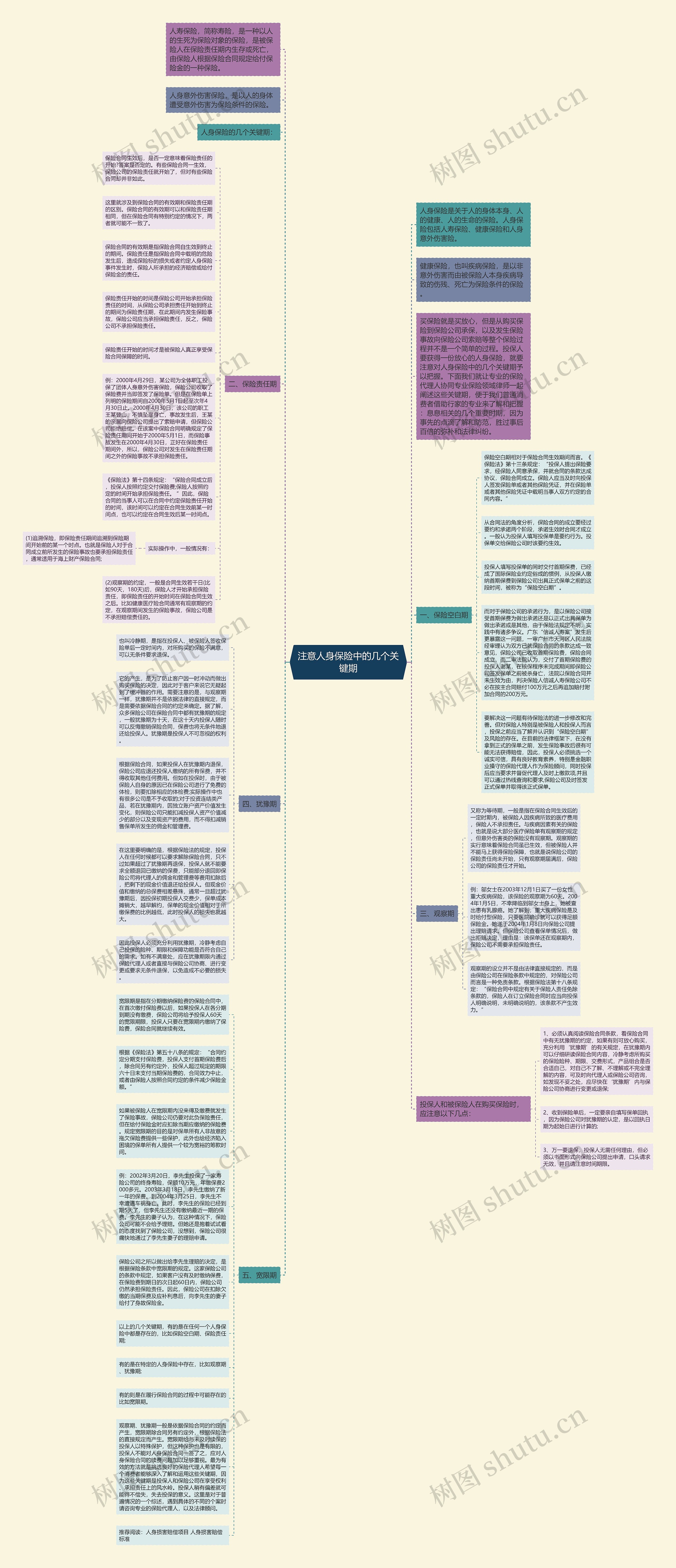 注意人身保险中的几个关键期思维导图